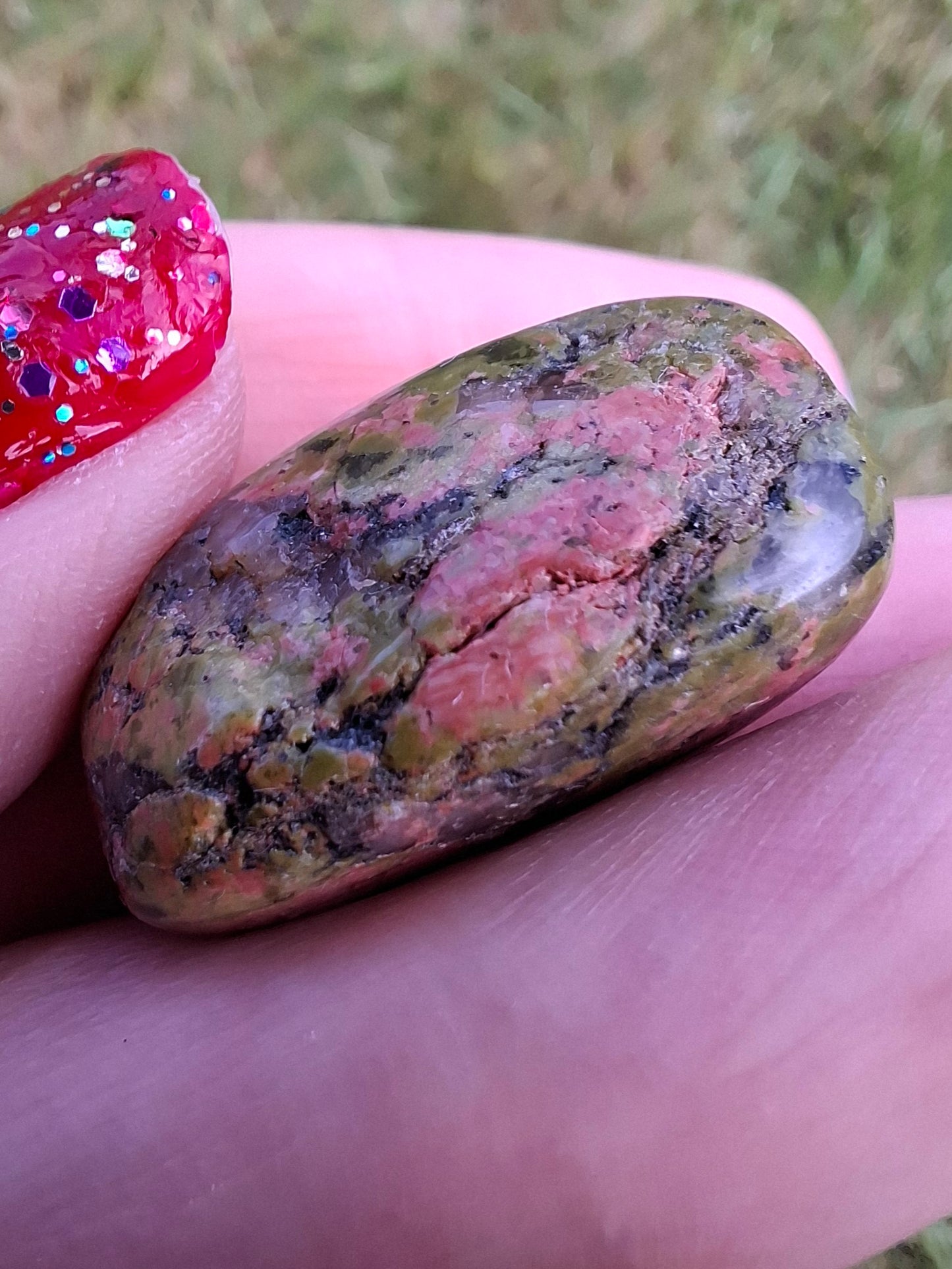 Unakite, Tumble Stone, Crystal (Ref: T179)