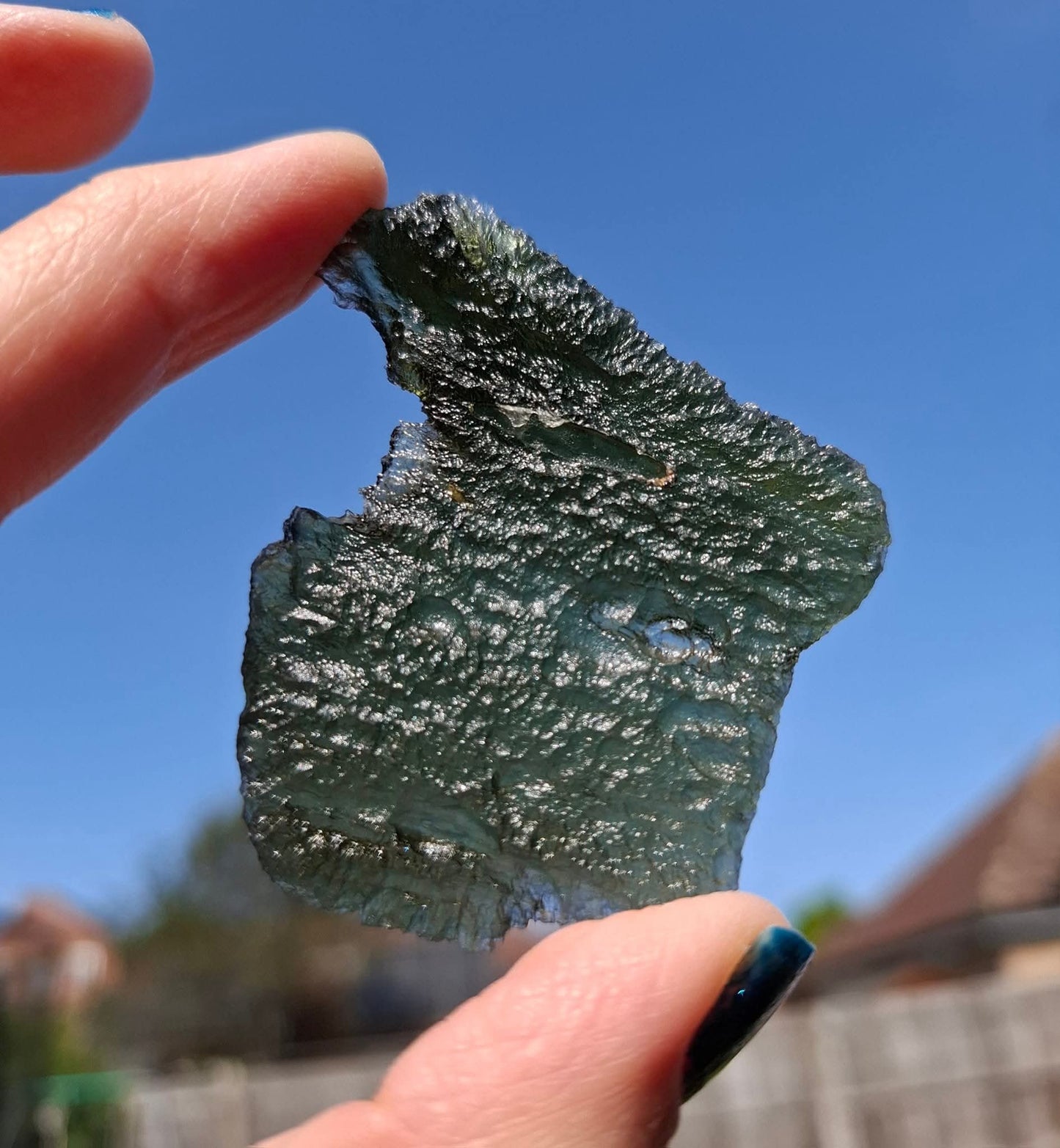 Moldavite Piece, ANGEL CHIME, CHLUM MAROUSKOVO POLE, 23.61g, Tektite (Ref: 1165)