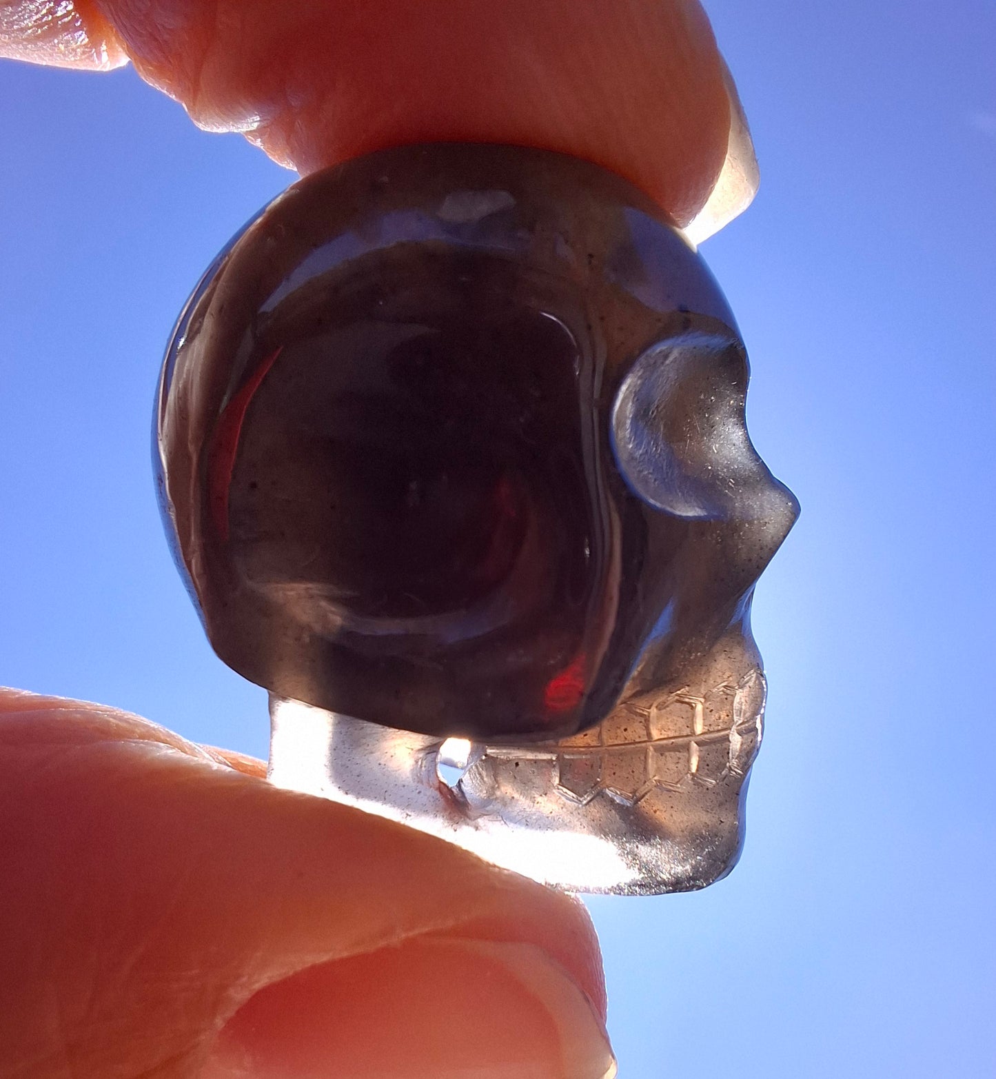 Agni Manitite SKULL Carving, 13.06g, Crystal (Ref: Ag S3)