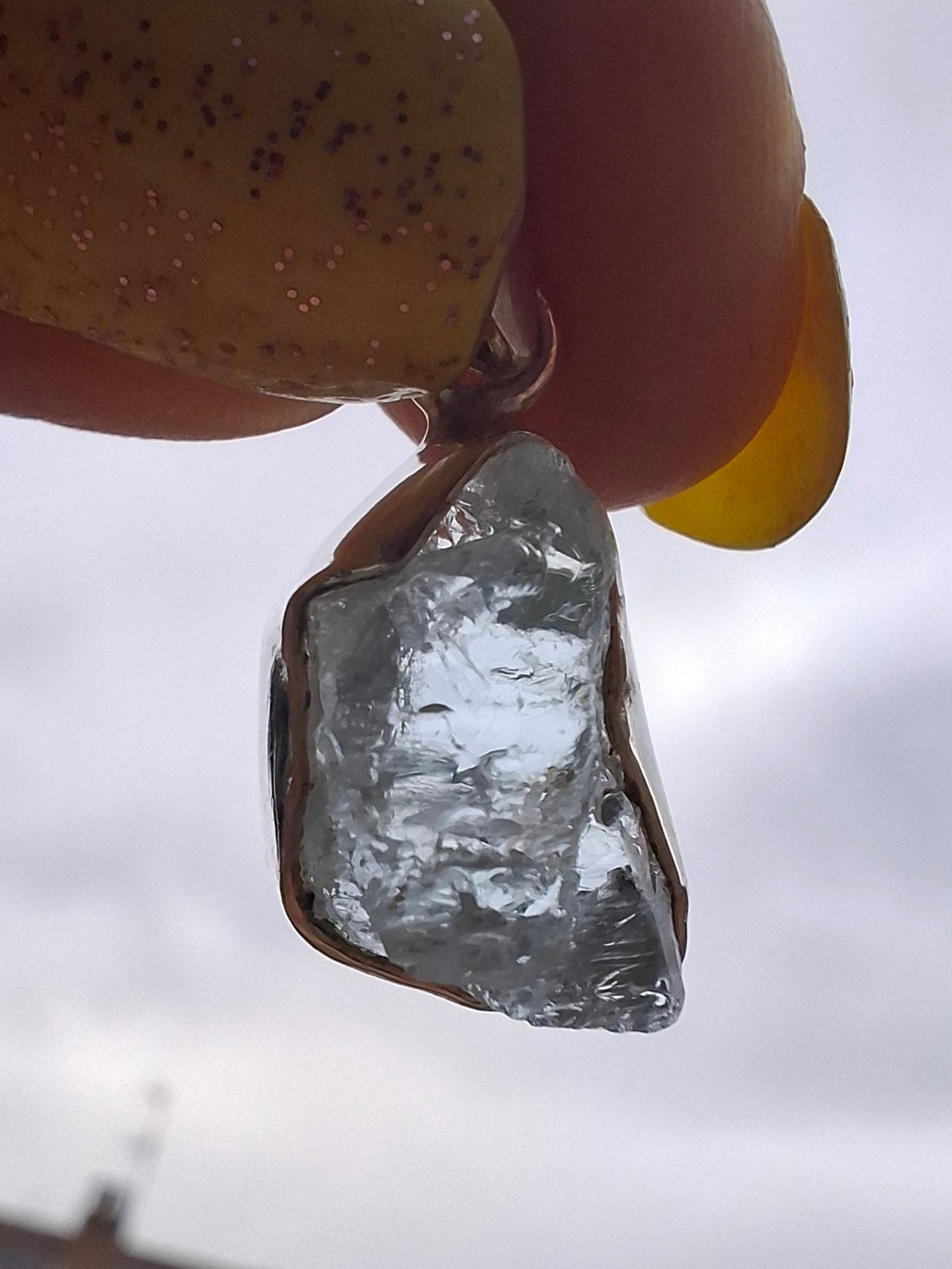 Aquamarine Pendant, 925 Silver, Crystal (Ref: AQ14)