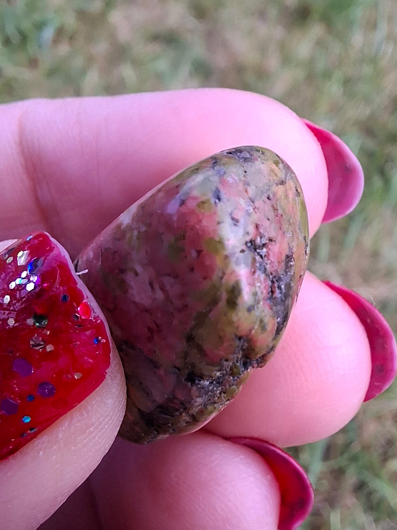 Unakite, Tumble Stone, Crystal (Ref: T179)