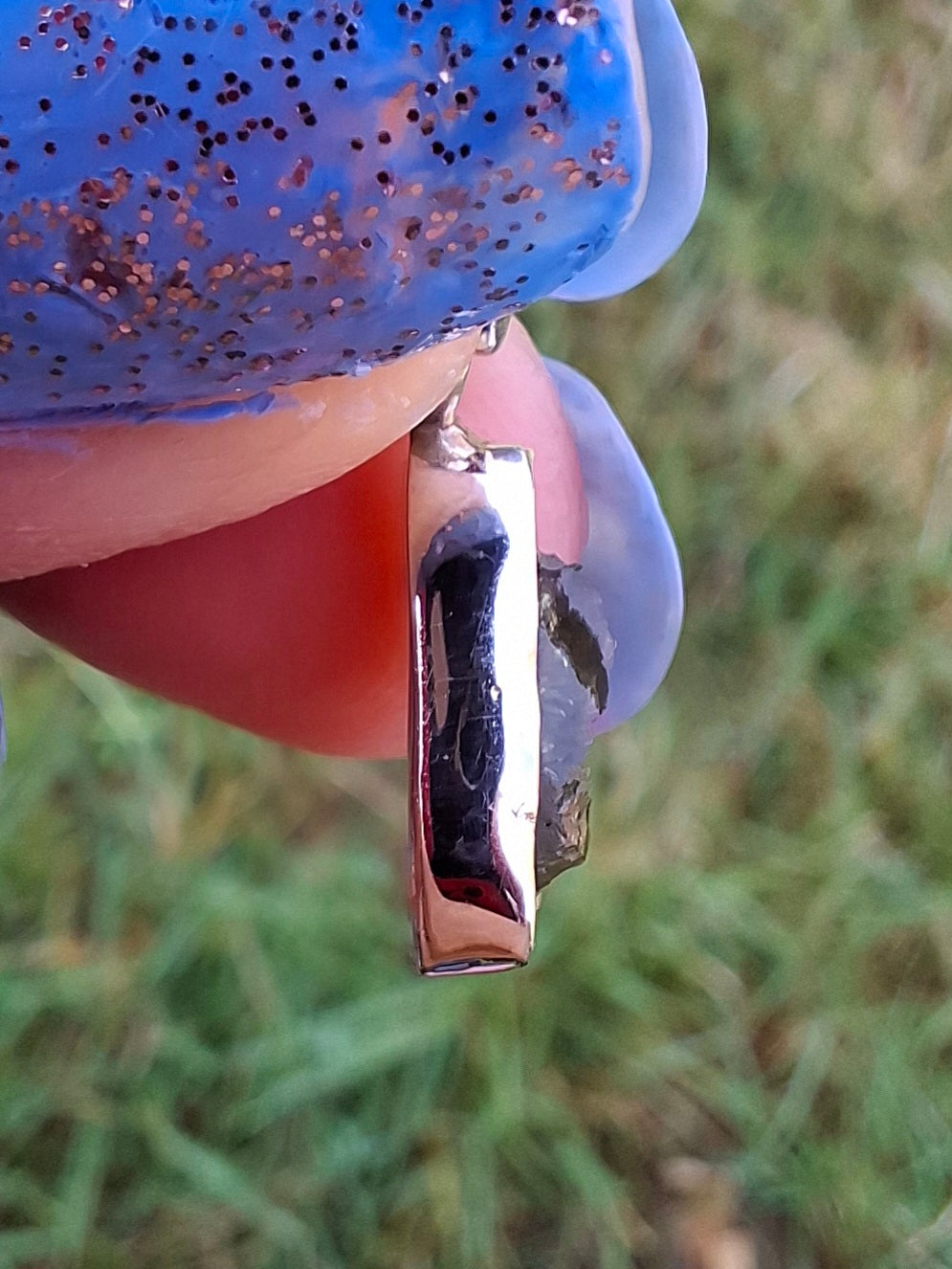 Moldavite Pendant, 925 Silver, Tektite (Ref: P46)