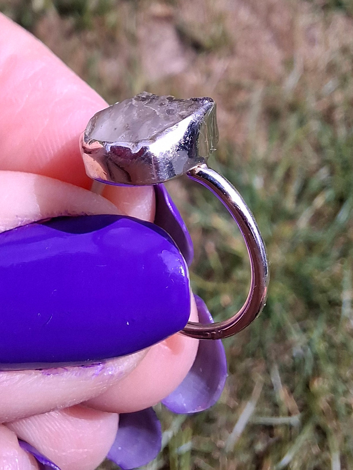 Libyan Desert Glass Ring, size large G/small H, 925 Silver, Tektite (Ref: LR5)
