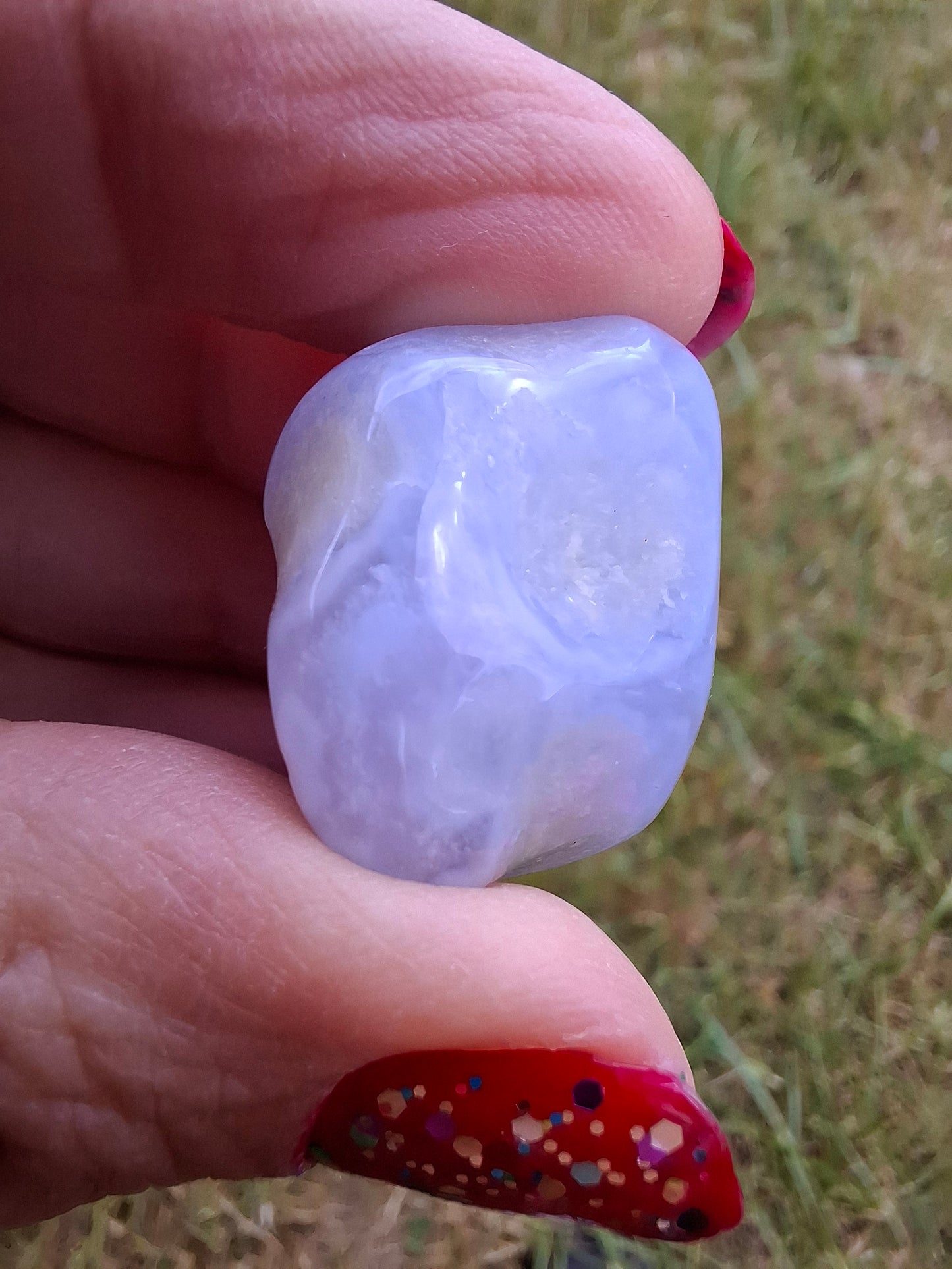 Blue Lace Agate, Tumble Stone, Crystal (Ref: T140)