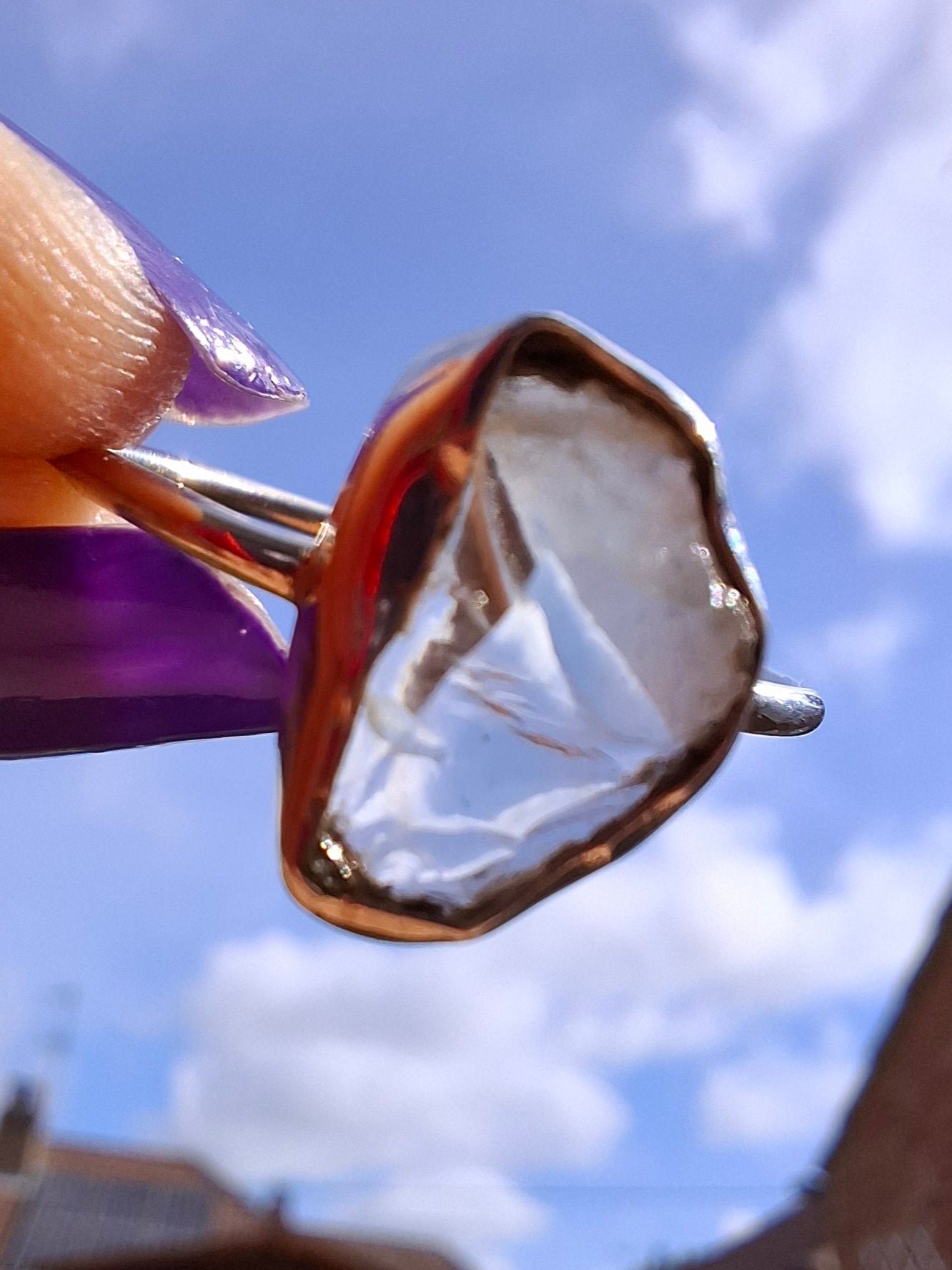 Libyan Desert Glass Ring, size large W, 925 Silver, Tektite (Ref: LR63)