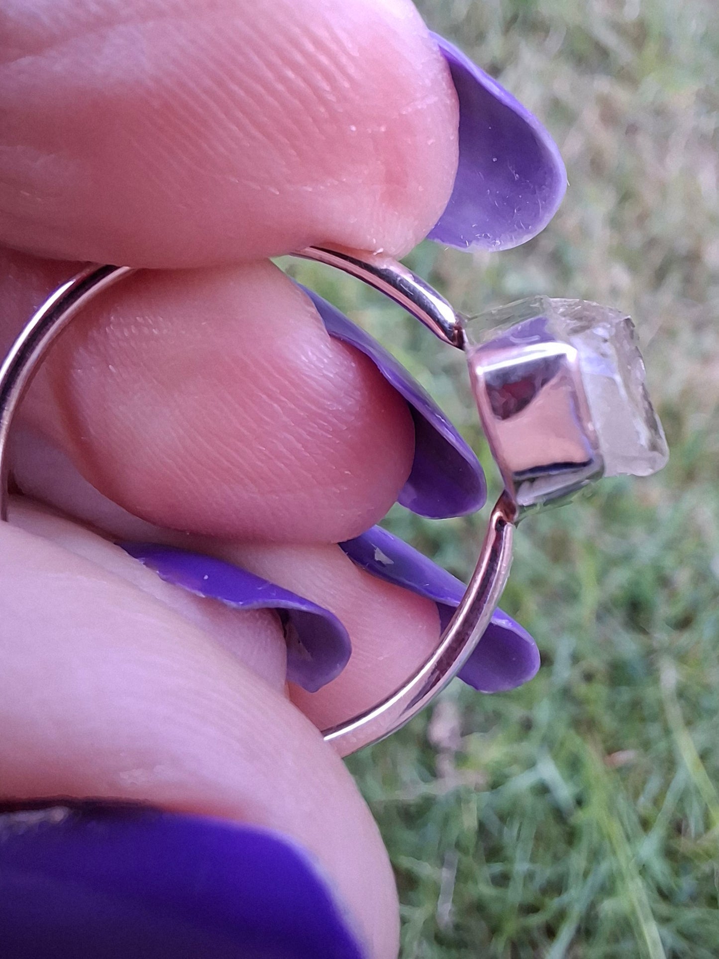 Libyan Desert Glass Ring, size large T, 925 Silver, Tektite (Ref: LR48)