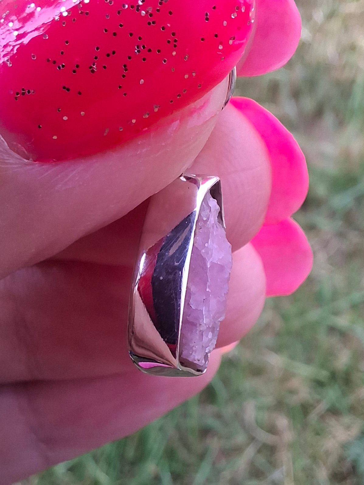 Pink Tourmaline Pendant, 925 Silver, Crystal (Ref: PT54)