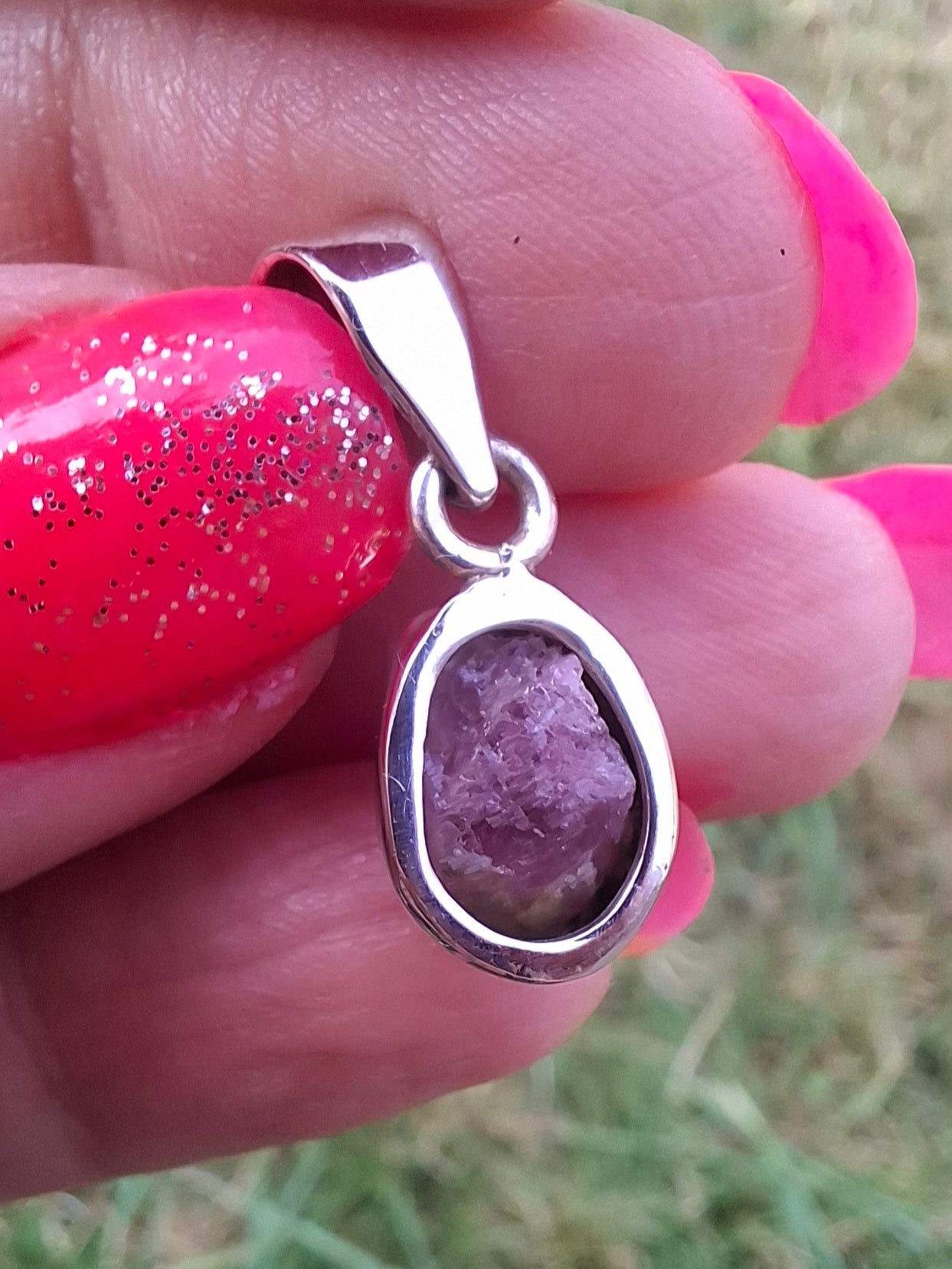 Pink Tourmaline Pendant, 925 Silver, Crystal (Ref: PT85)