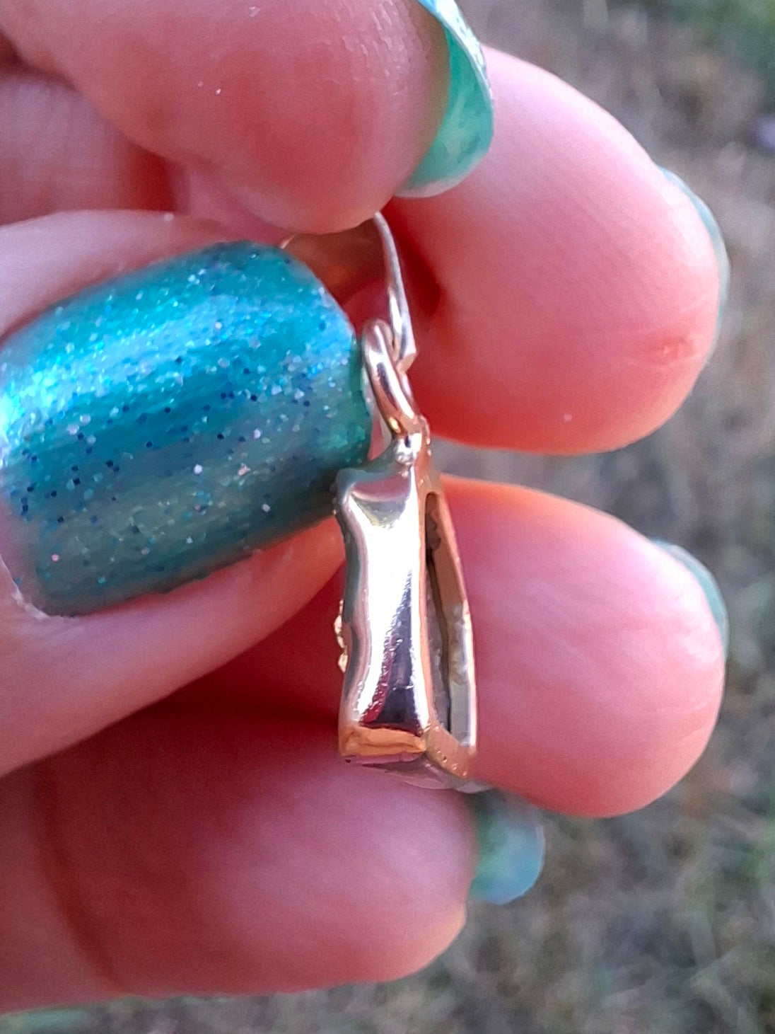 Moldavite Pendant, 14K GOLD Plated, Tektite (Ref: P448)
