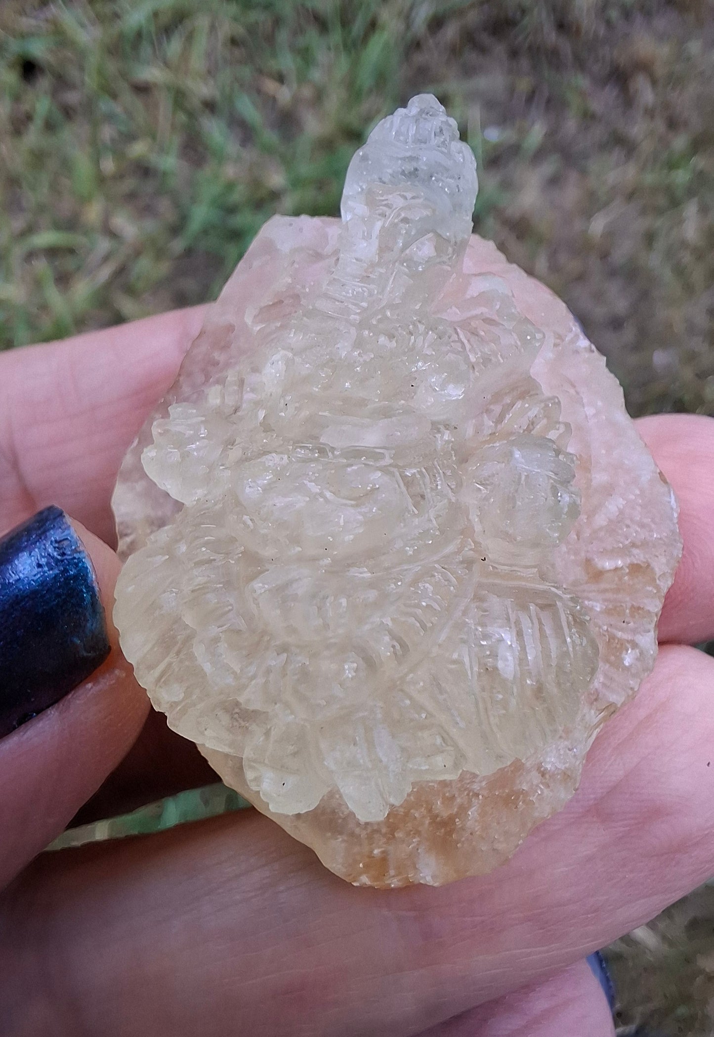 Libyan Desert Glass GANESHA carving, 20.76g, Tektite (Ref: Ganesha4)