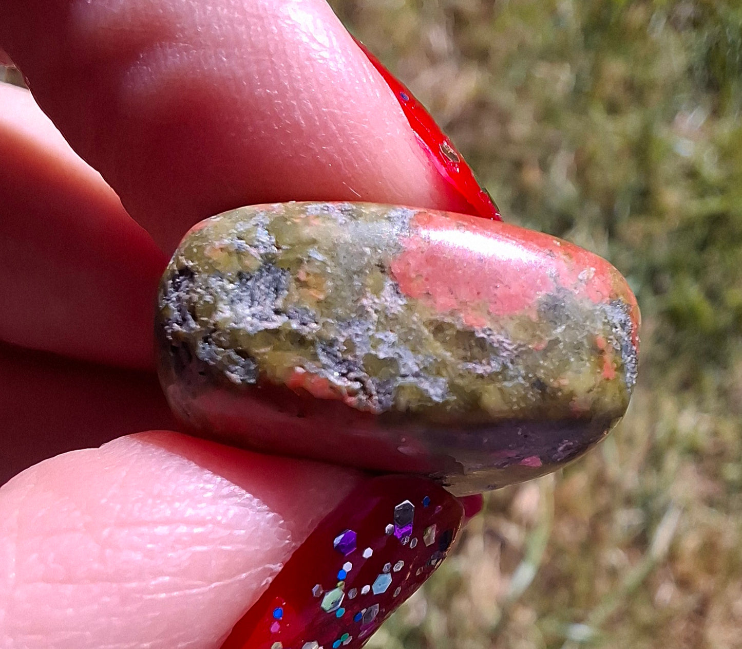 Unakite, Tumble Stone, Crystal (Ref: T180)