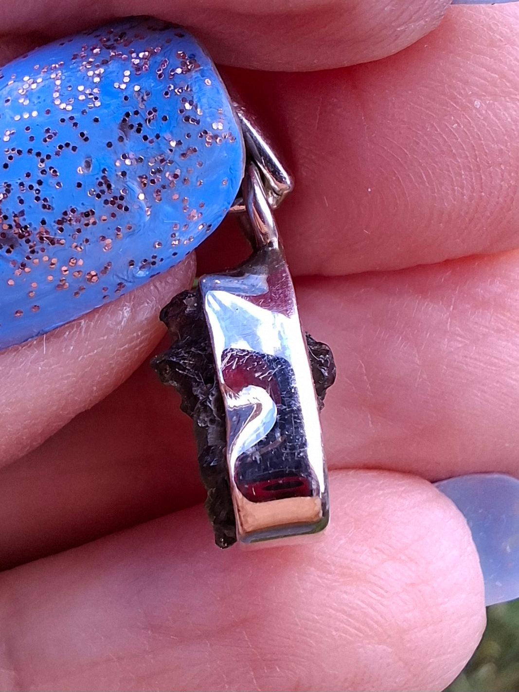 Moldavite Pendant, 925 Silver, Tektite (Ref: P64)