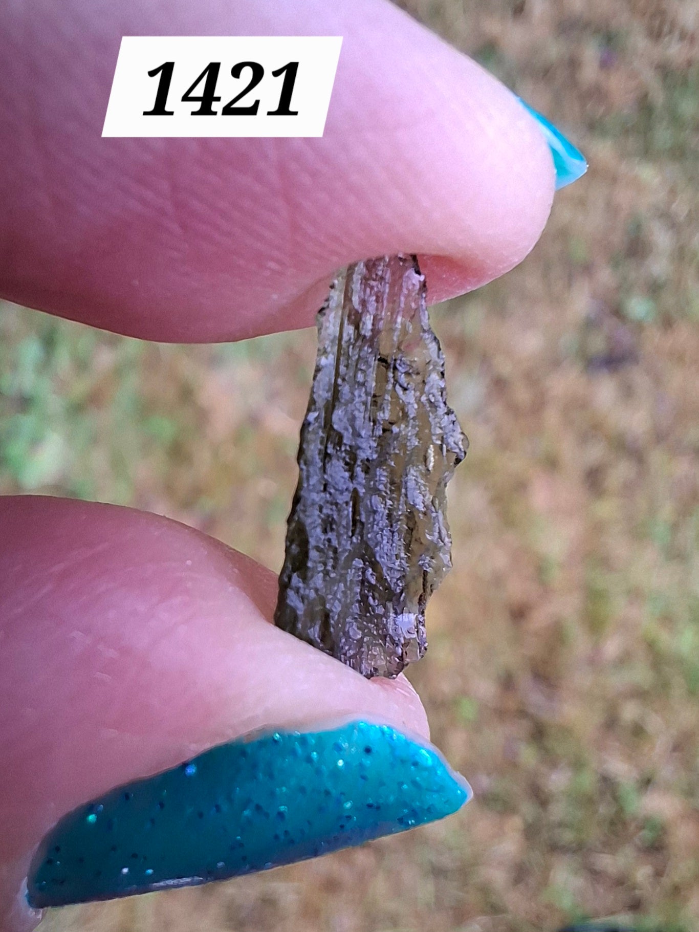Moldavite small Piece, 0.34g, Tektite (Ref: 1421)