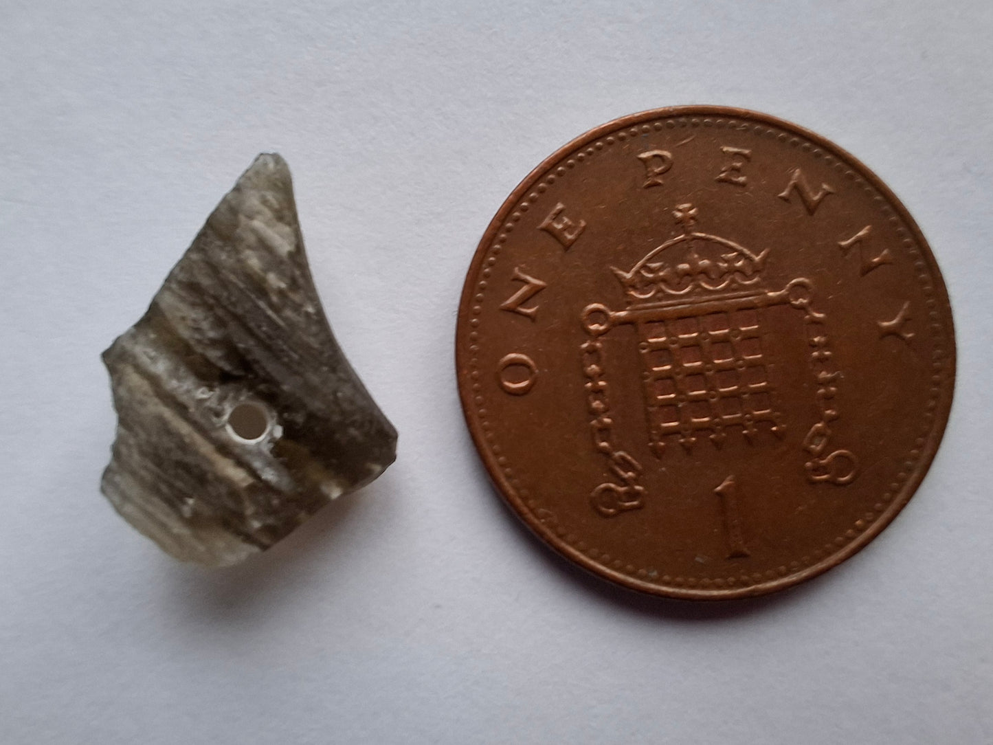 DRILLED, Moldavite Piece, 0.80g, Tektite (Ref: D24)