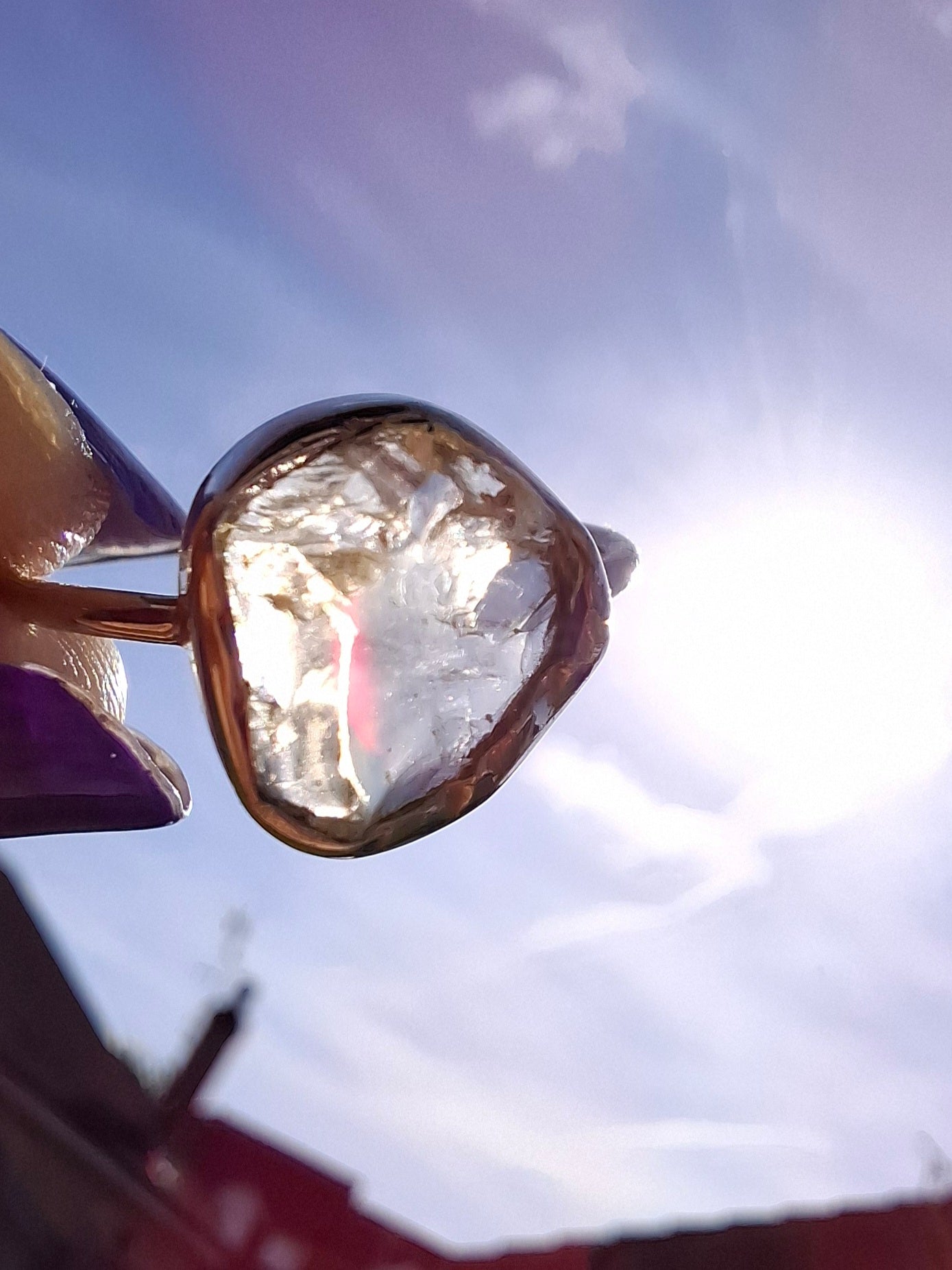 Libyan Desert Glass Ring, size large T, 925 Silver, Tektite (Ref: LR50)