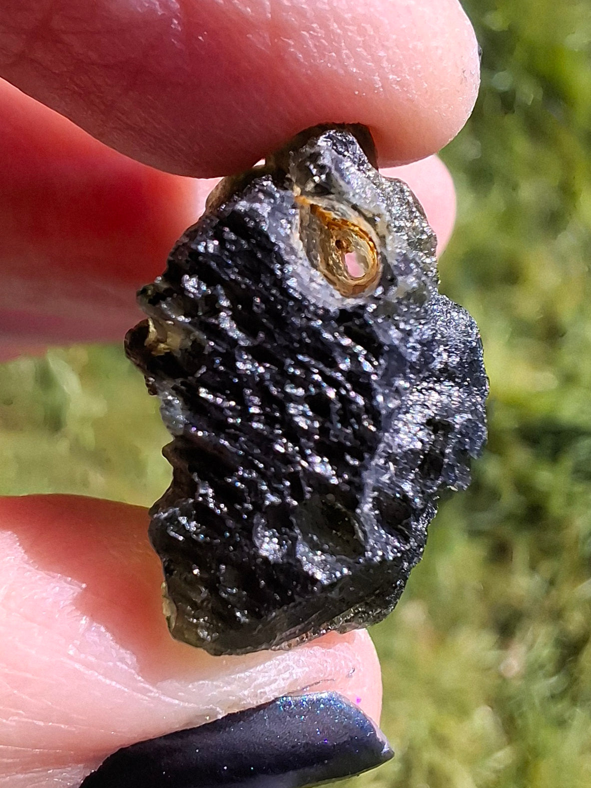 Moldavite Piece, NESMEN, 6.92g, Tektite (Ref: 1375)
