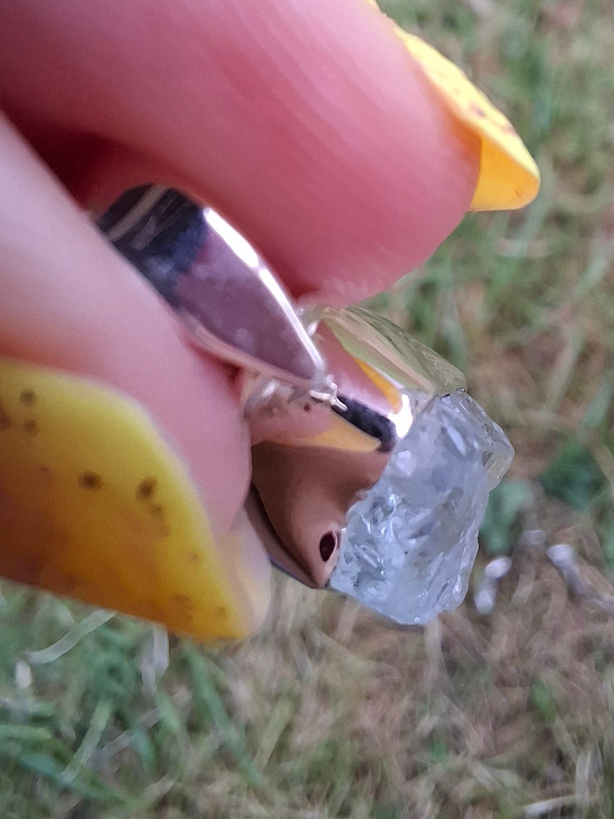 Aquamarine Pendant, 925 Silver, Crystal (Ref: AQ14)