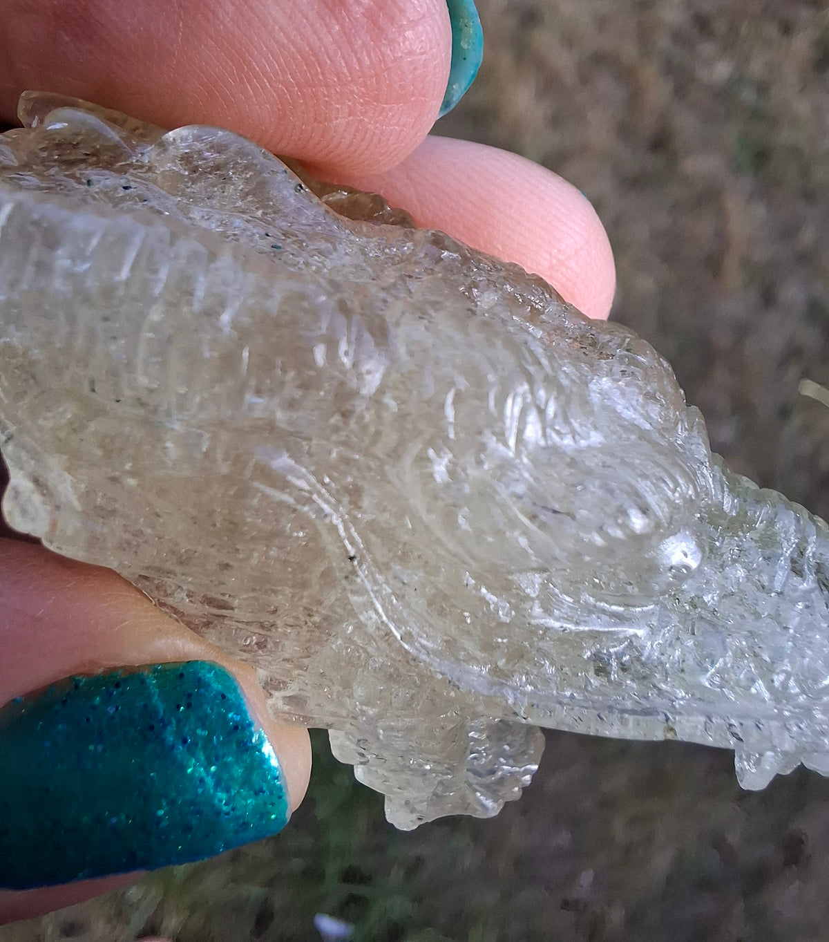 Libyan Desert Glass DRAGON HEAD carving, 22.42g, Tektite (Ref: Dragon 2)