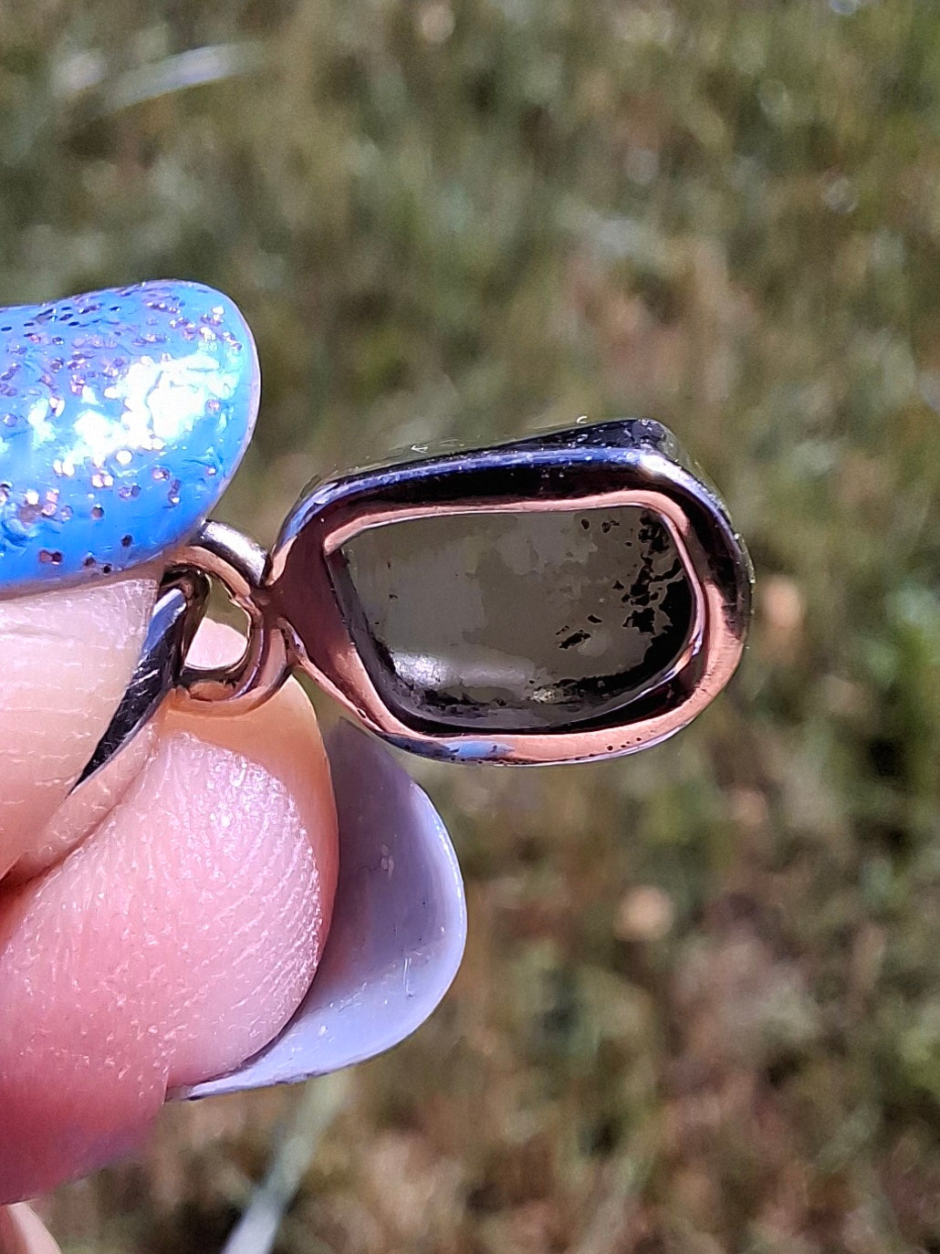 Moldavite Pendant, 925 Silver, Tektite (Ref: P80)