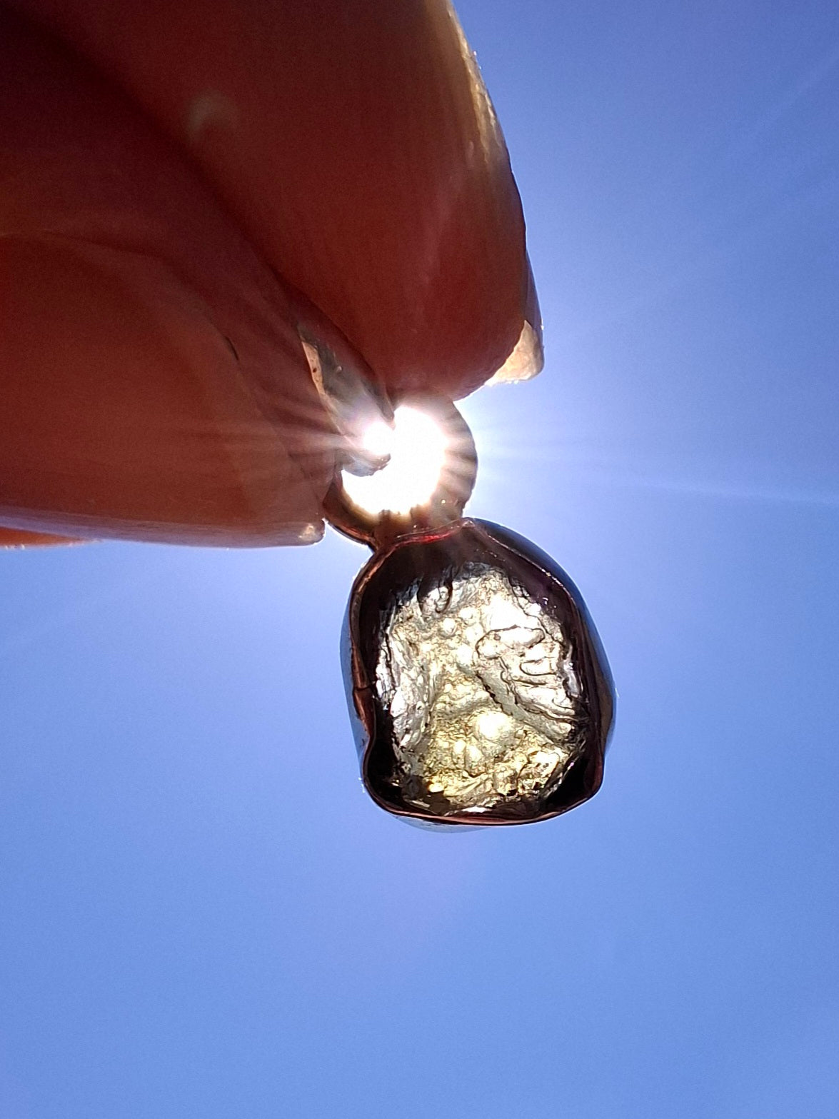 Moldavite Pendant, 925 Silver, Tektite (Ref: P49)