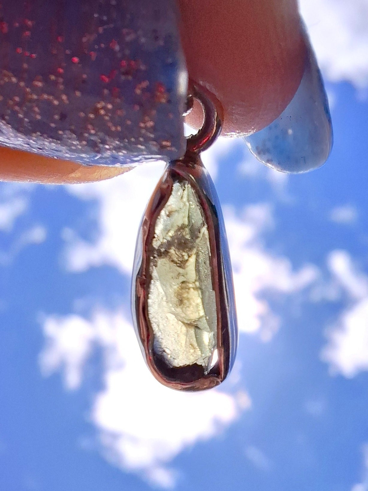 Moldavite Pendant, 925 Silver, Tektite (Ref: P95)