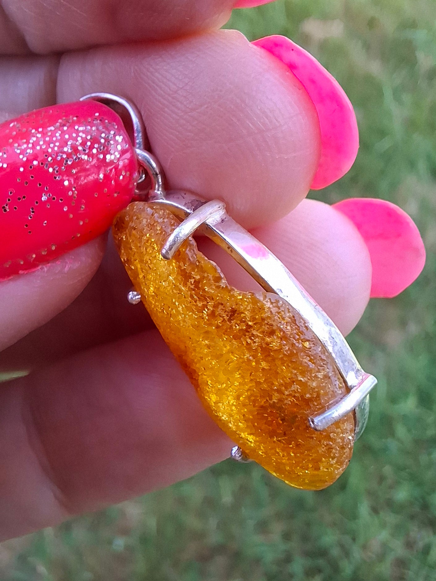 Baltic Amber Pendant, 925 Silver, Fossil (Ref: AP12)