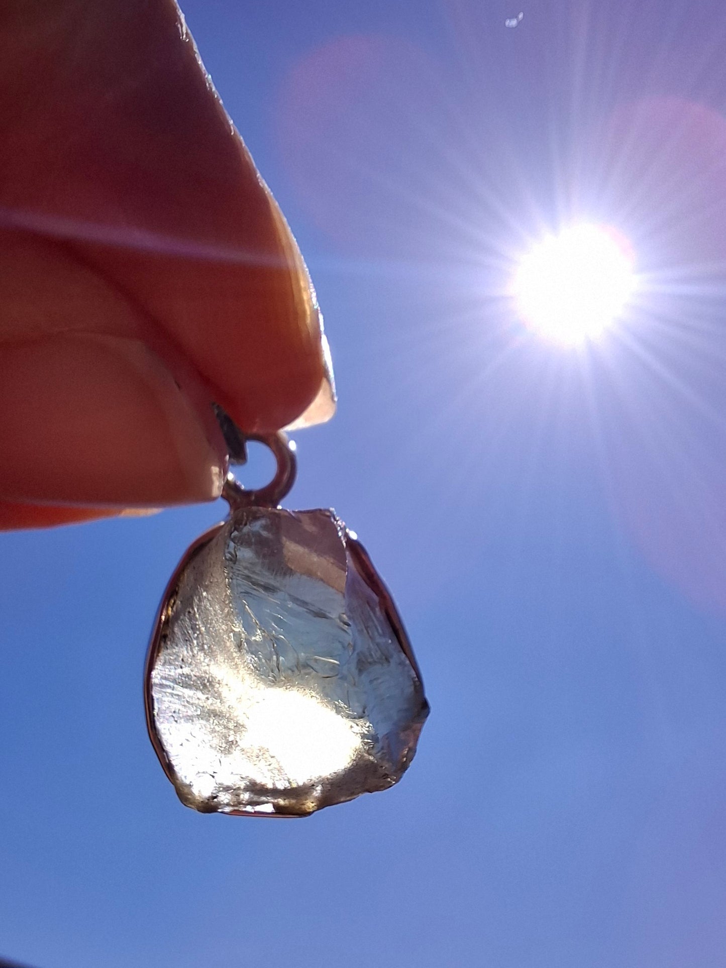 Libyan Desert Glass Pendant, 925 Silver, Tektite (Ref: LP76)