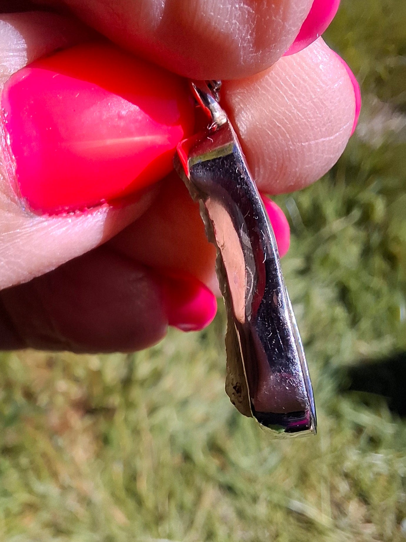 Moldavite Pendant, 925 Silver, Tektite (Ref: P445)