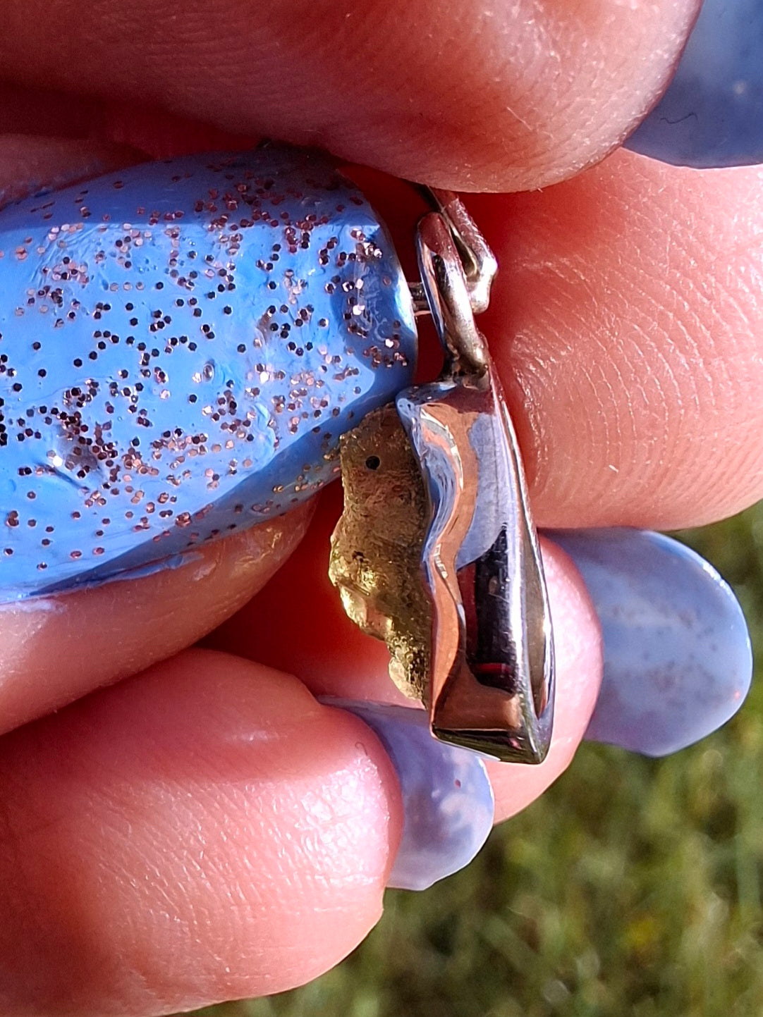 Moldavite Pendant, 925 Silver, Tektite (Ref: P42)
