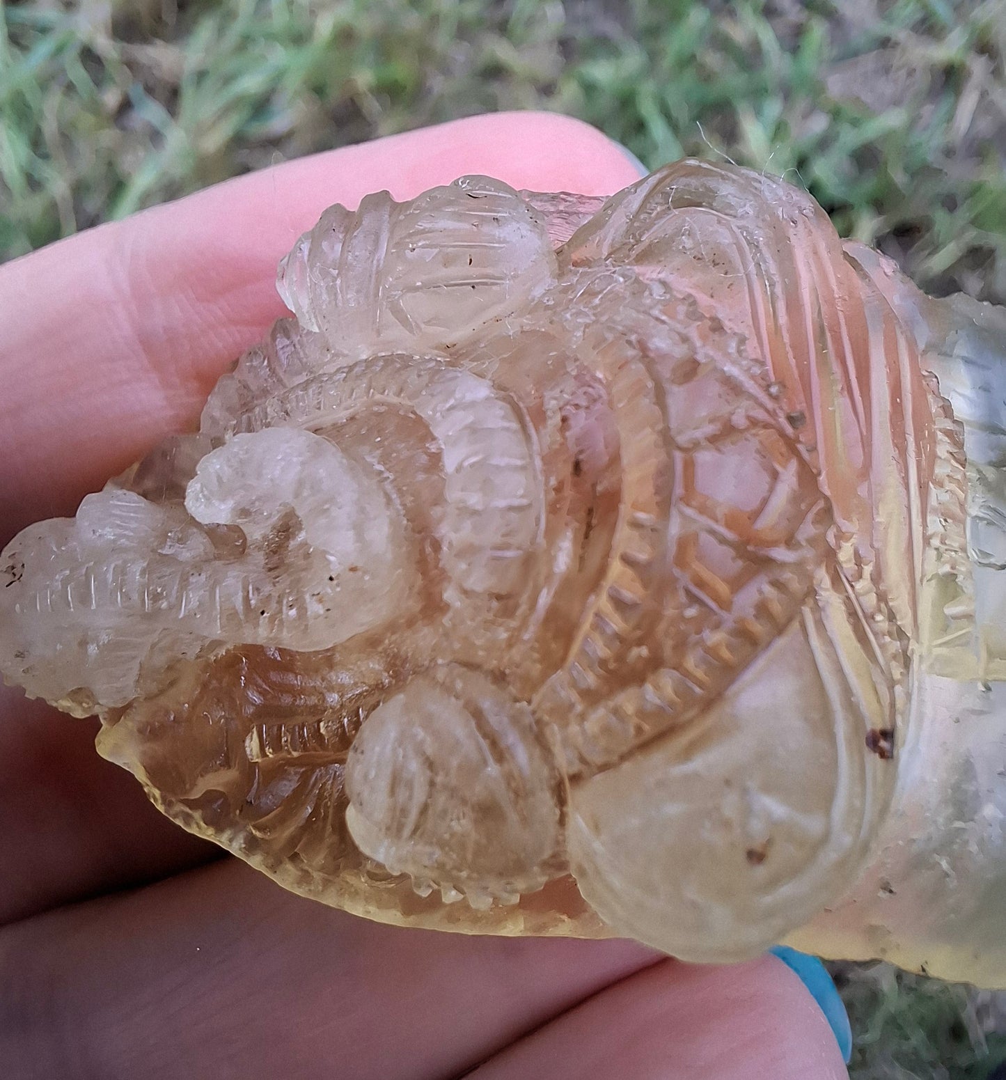 Libyan Desert Glass carving, GANESHA, 26.47g, Tektite (Ref: Ganesha1)