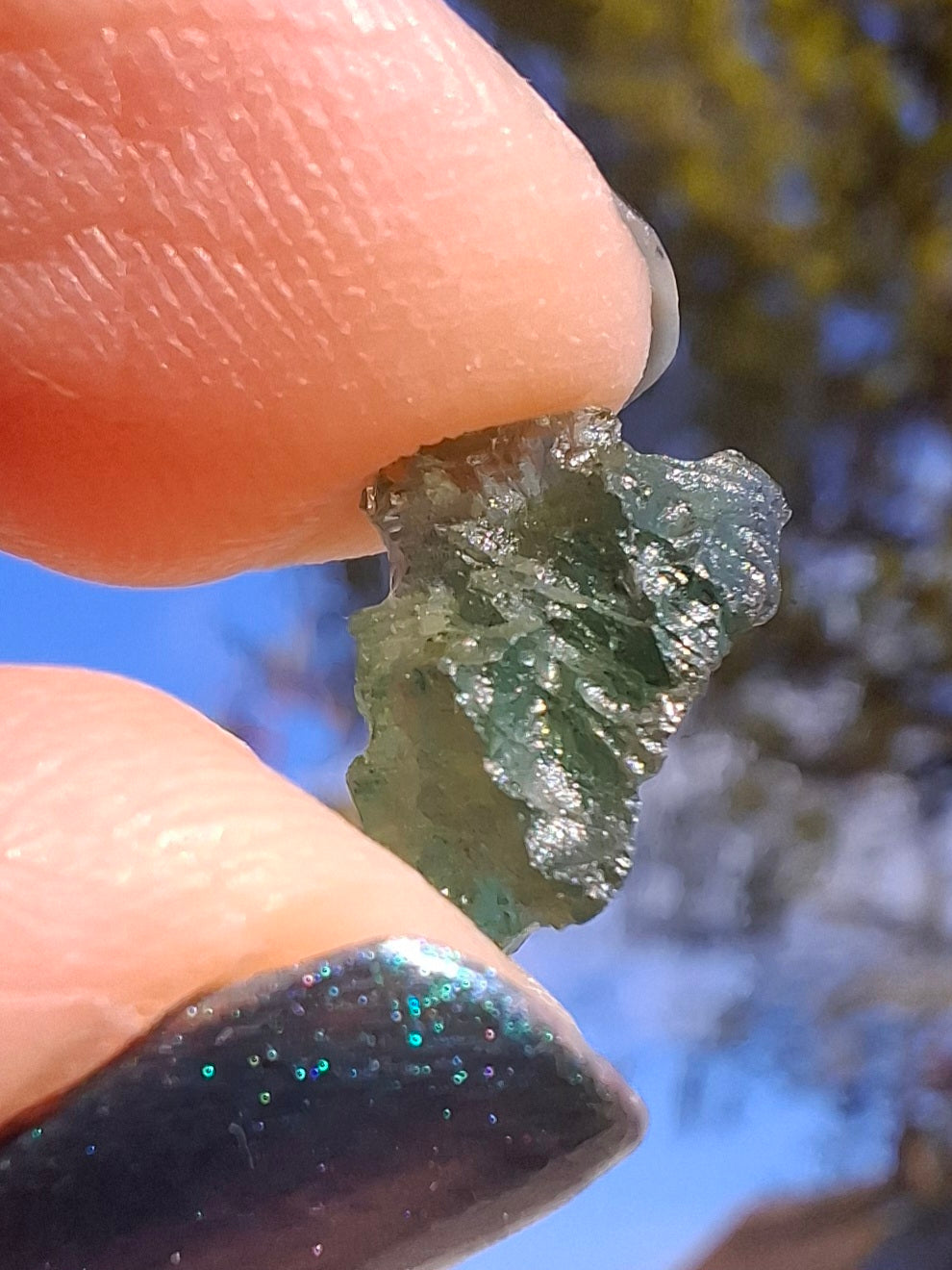 Moldavite Piece, 0.60g, Tektite (Ref: 1385)