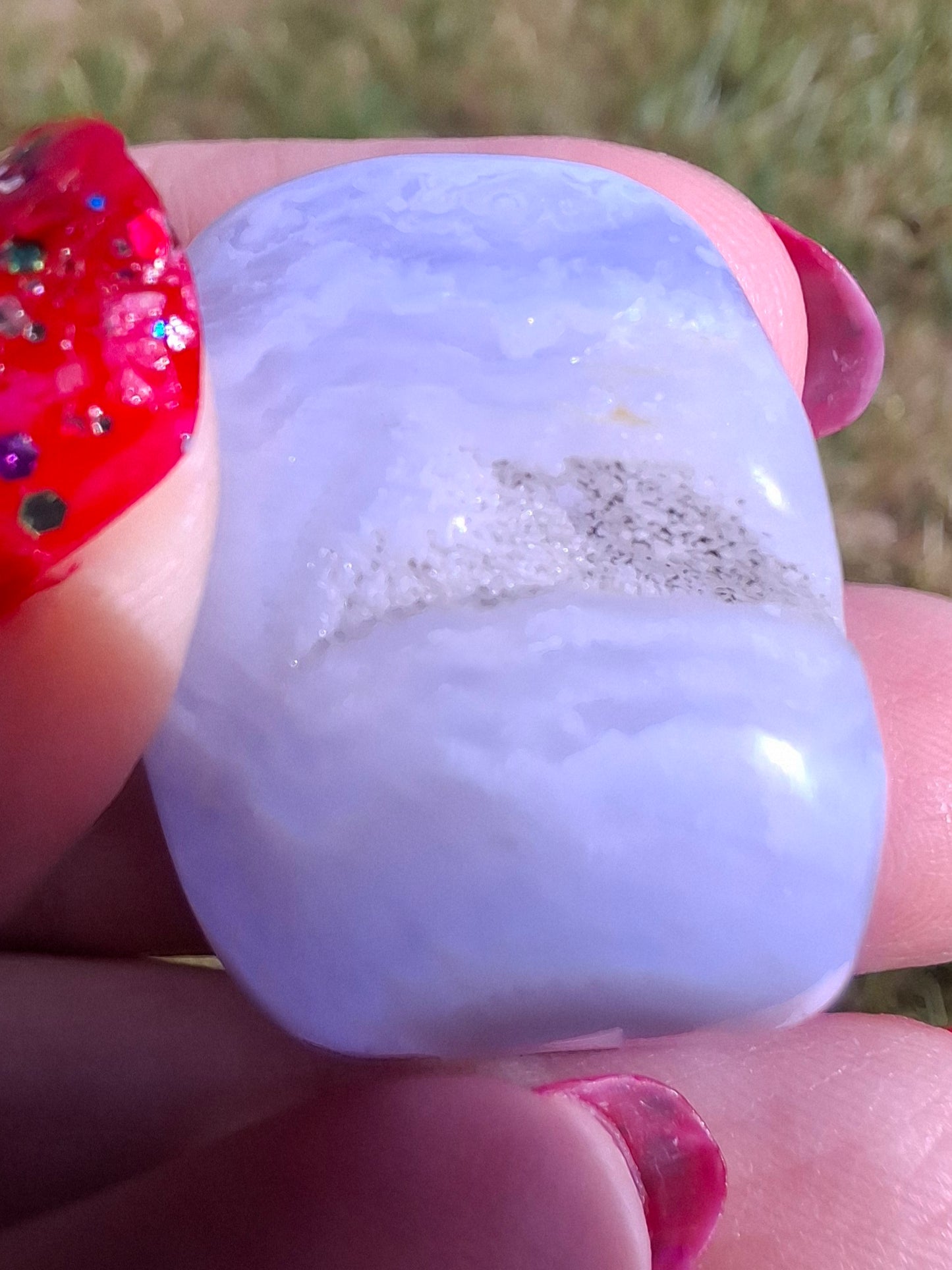 Blue Lace Agate, Tumble Stone, Crystal (Ref: T141)