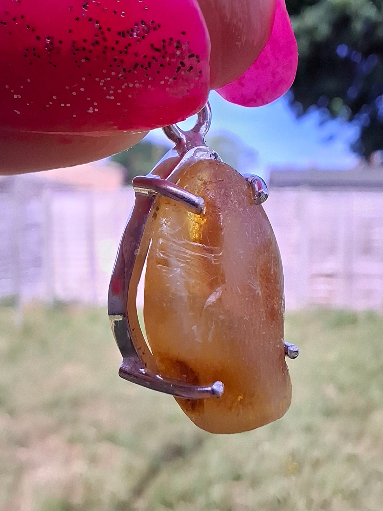 Baltic Amber Pendant, 925 Silver, Fossil (Ref: AP5)