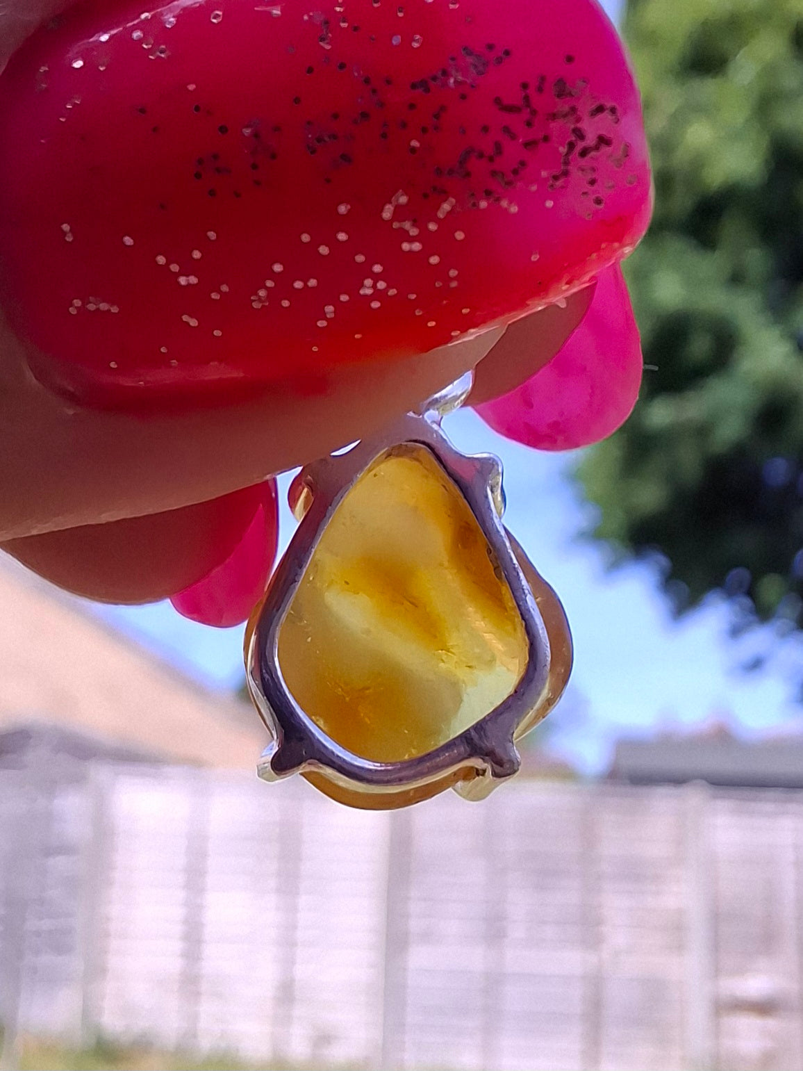 Baltic Amber Pendant, 925 Silver, Fossil (Ref: AP28)