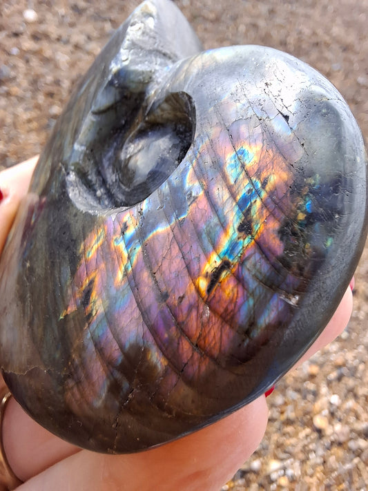 Labradorite Ammonite Carving, 153.97g, Crystal (Ref: laba2)