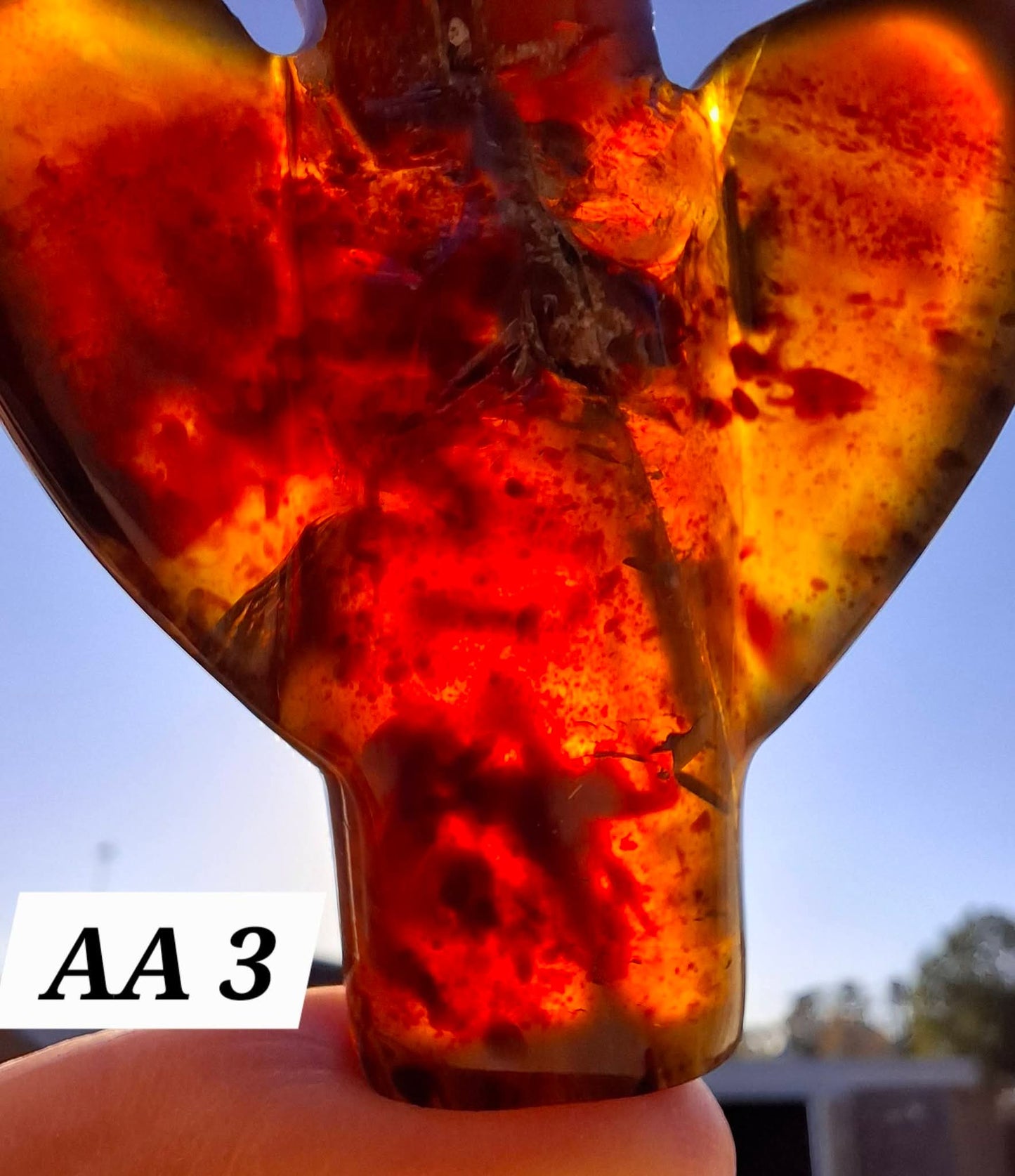 Red Amber Angel, 22.65, Carving, Fossil (Ref: AA3)