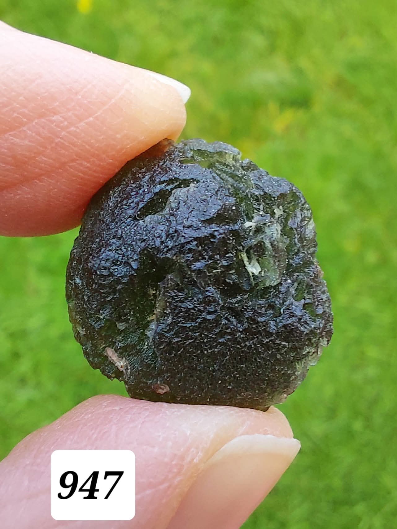 Moldavite Piece, NESMEN,  5.48g, Tektite (Ref: 947)