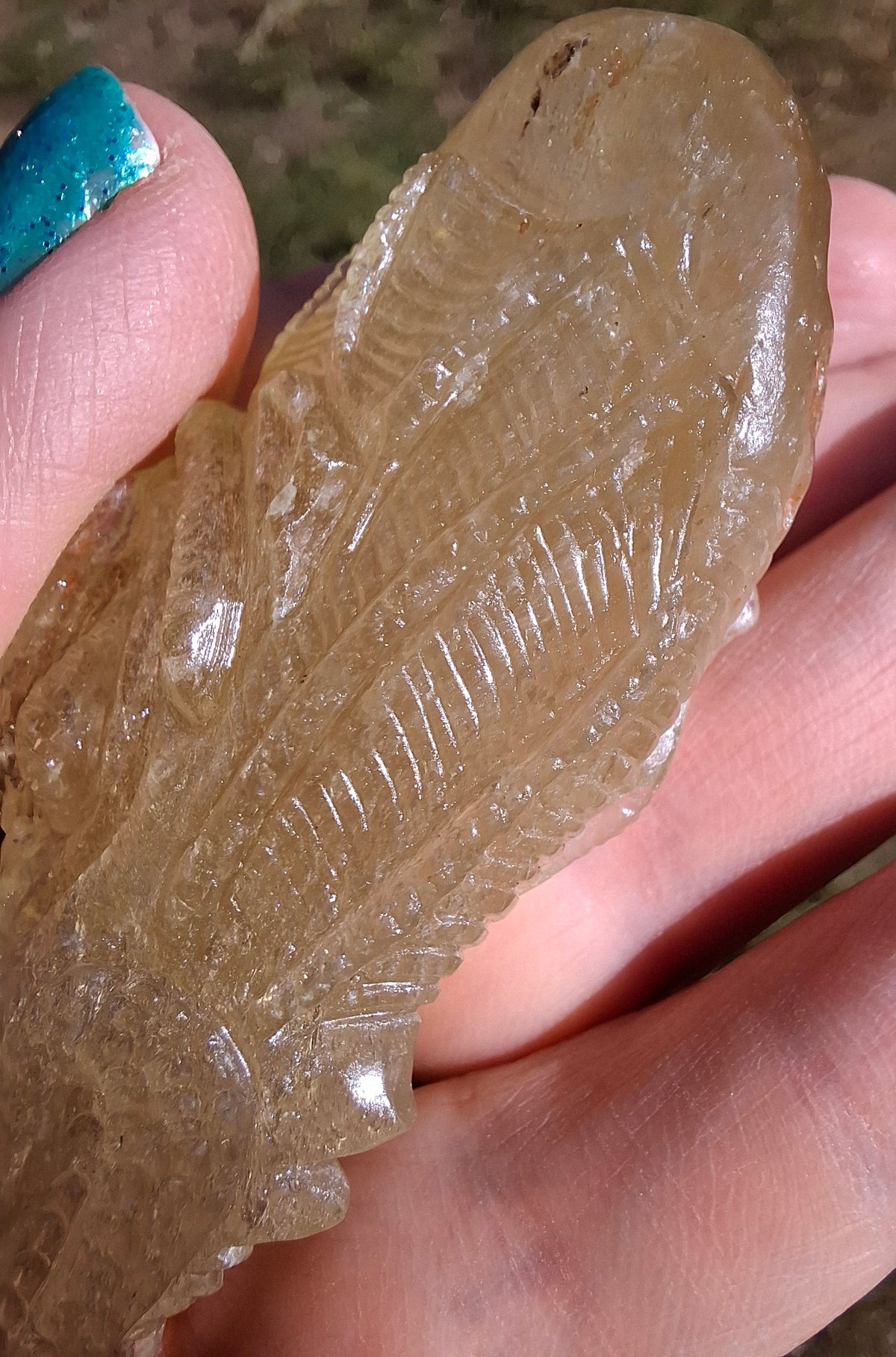 Libyan Desert Glass DRAGON HEAD carving, 48.11g, Tektite (Ref: Dragon4)