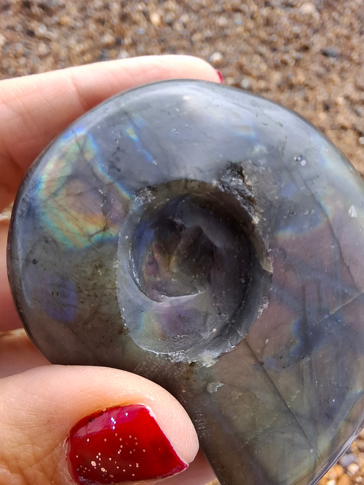 Labradorite Ammonite Carving, 146.90g, Crystal (Ref: laba5)