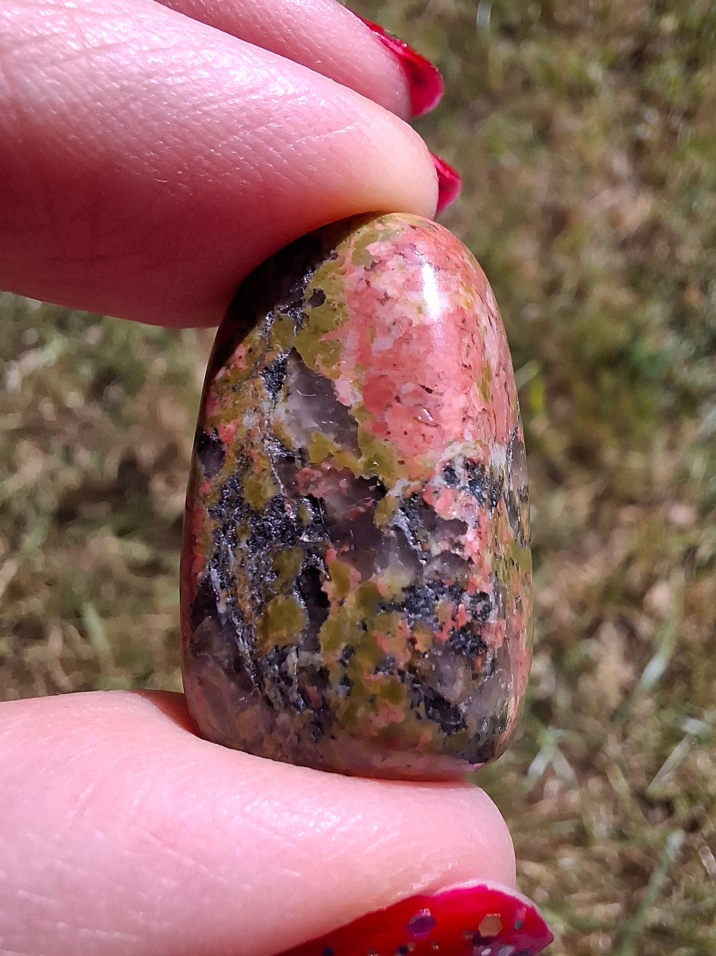 Unakite, Tumble Stone, Crystal (Ref: T179)