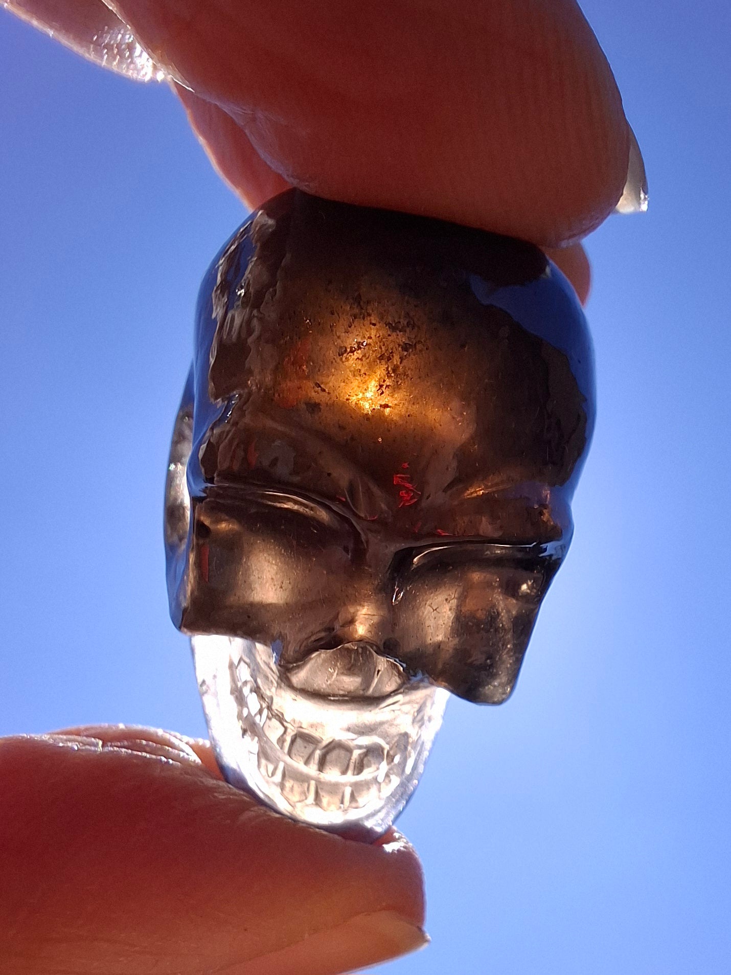 Agni Manitite SKULL Carving, Crystal (Ref: Ag S2)