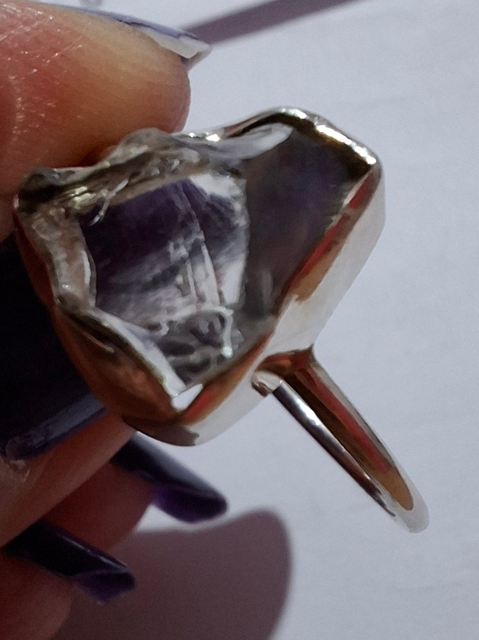 Libyan Desert Glass Ring, size large V, 925 Silver, Tektite (Ref: LR56)