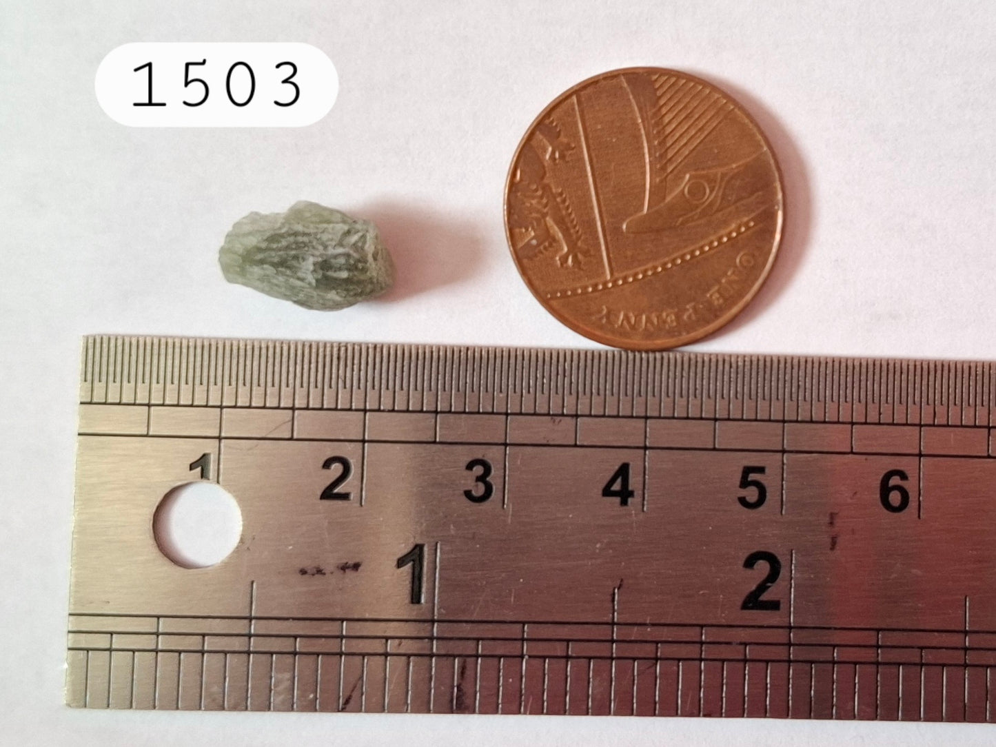 Moldavite Piece, SNOWFLAKE, FROSTED, BRUSNA, 0.69g, Tektite (Ref: 1503)