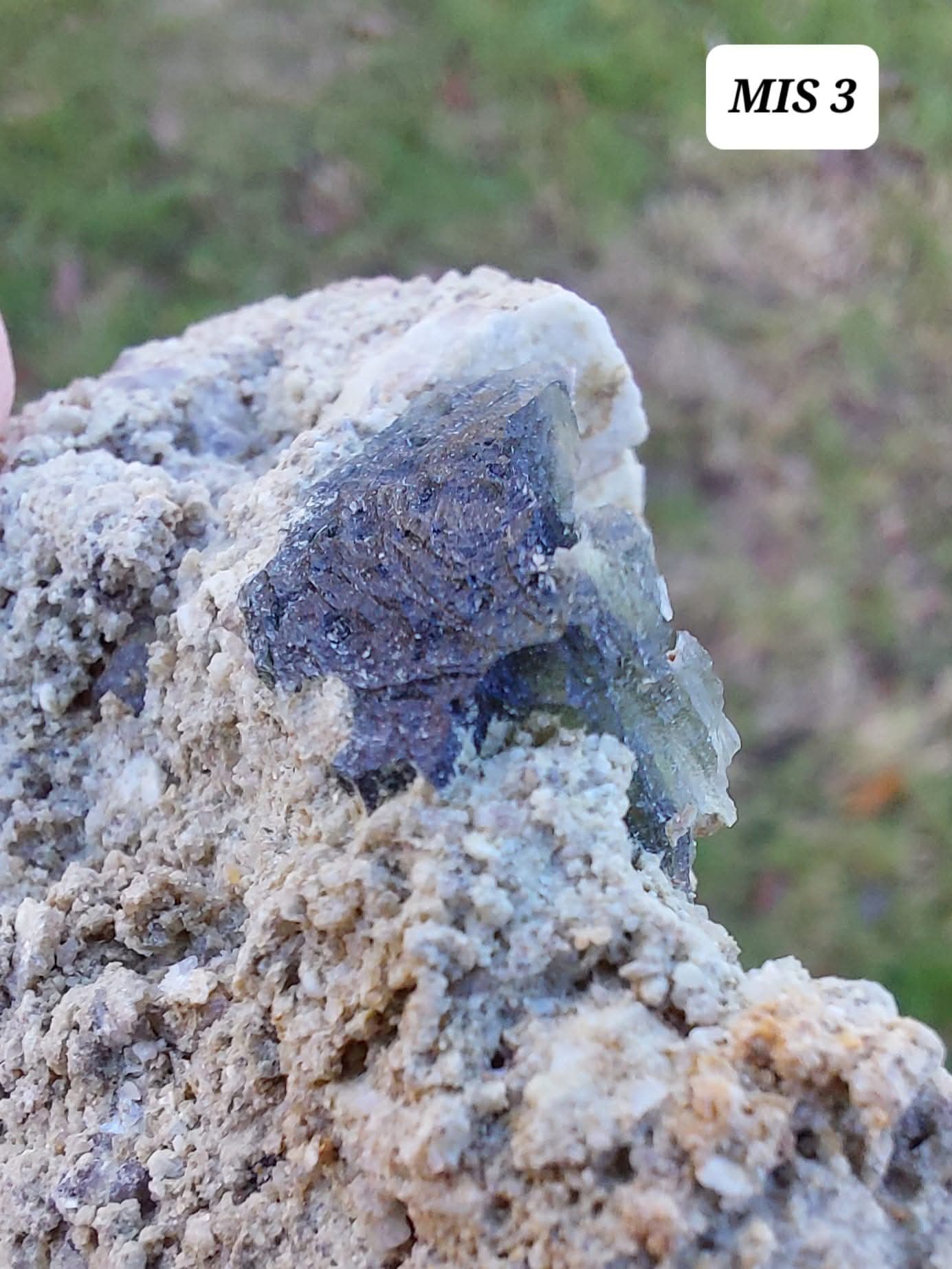Moldavite In-Situ (in matrix), Besednice, Est- 3g, Tektite (Ref: MIS3)