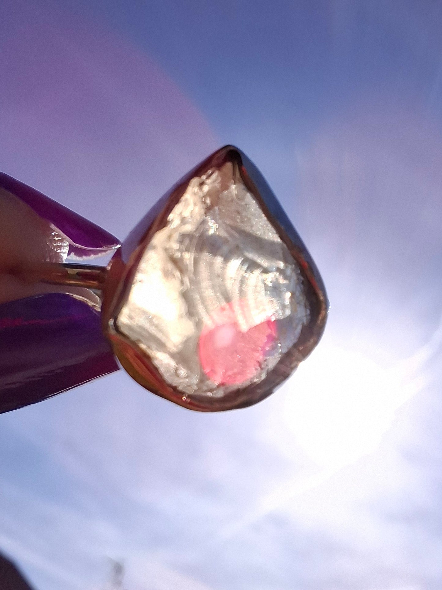 Libyan Desert Glass Ring, size large S/small T, 925 Silver, Tektite (Ref: LR47)