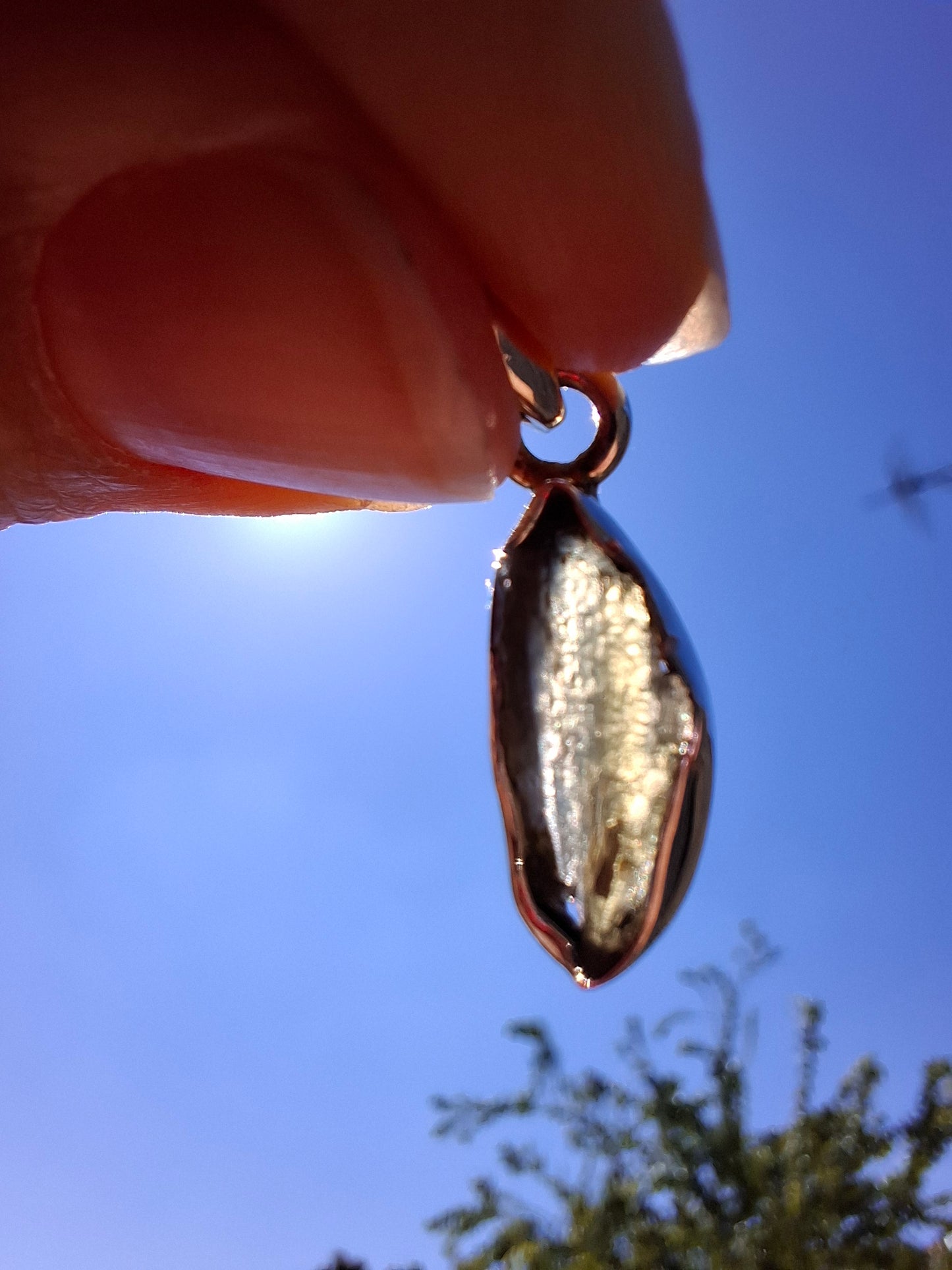 Moldavite Pendant, 925 Silver, Tektite (Ref: P43)