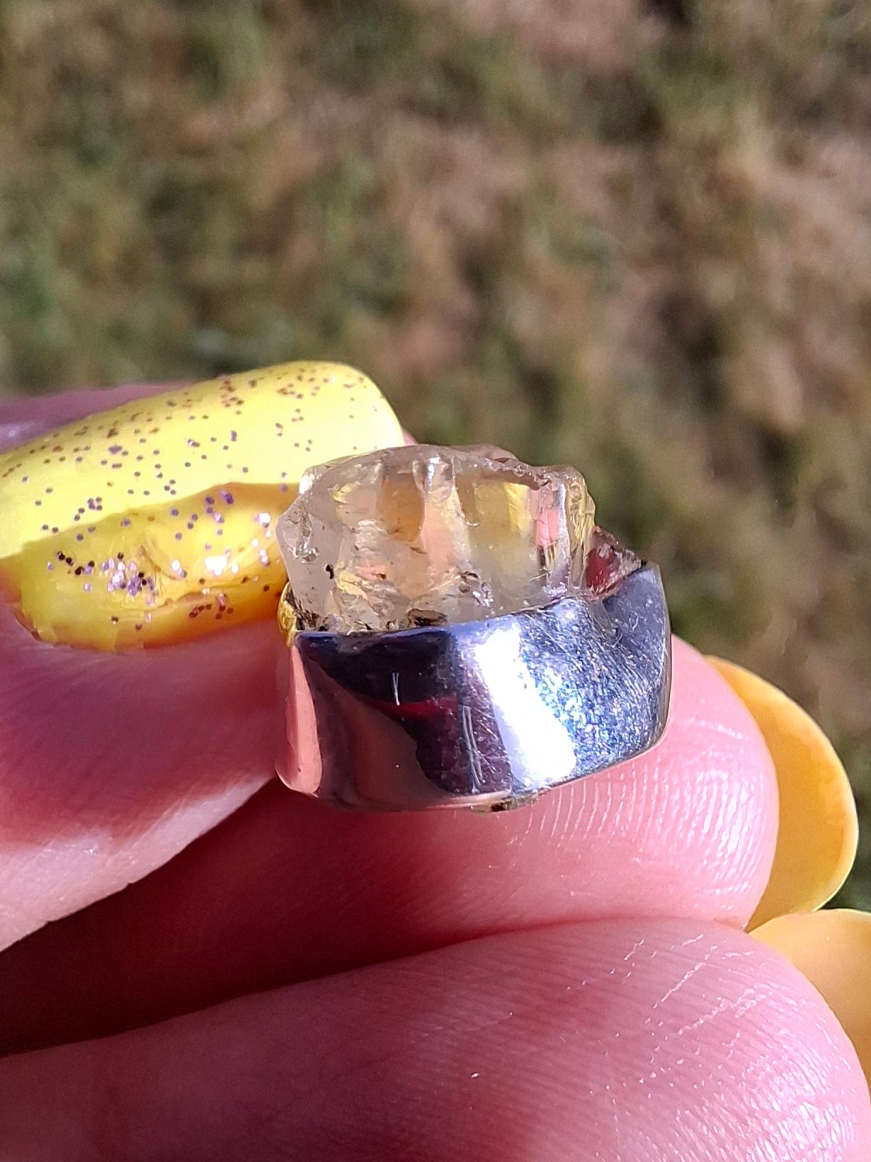 Libyan Desert Glass Pendant, 925 Silver, Tektite (Ref: LP107)