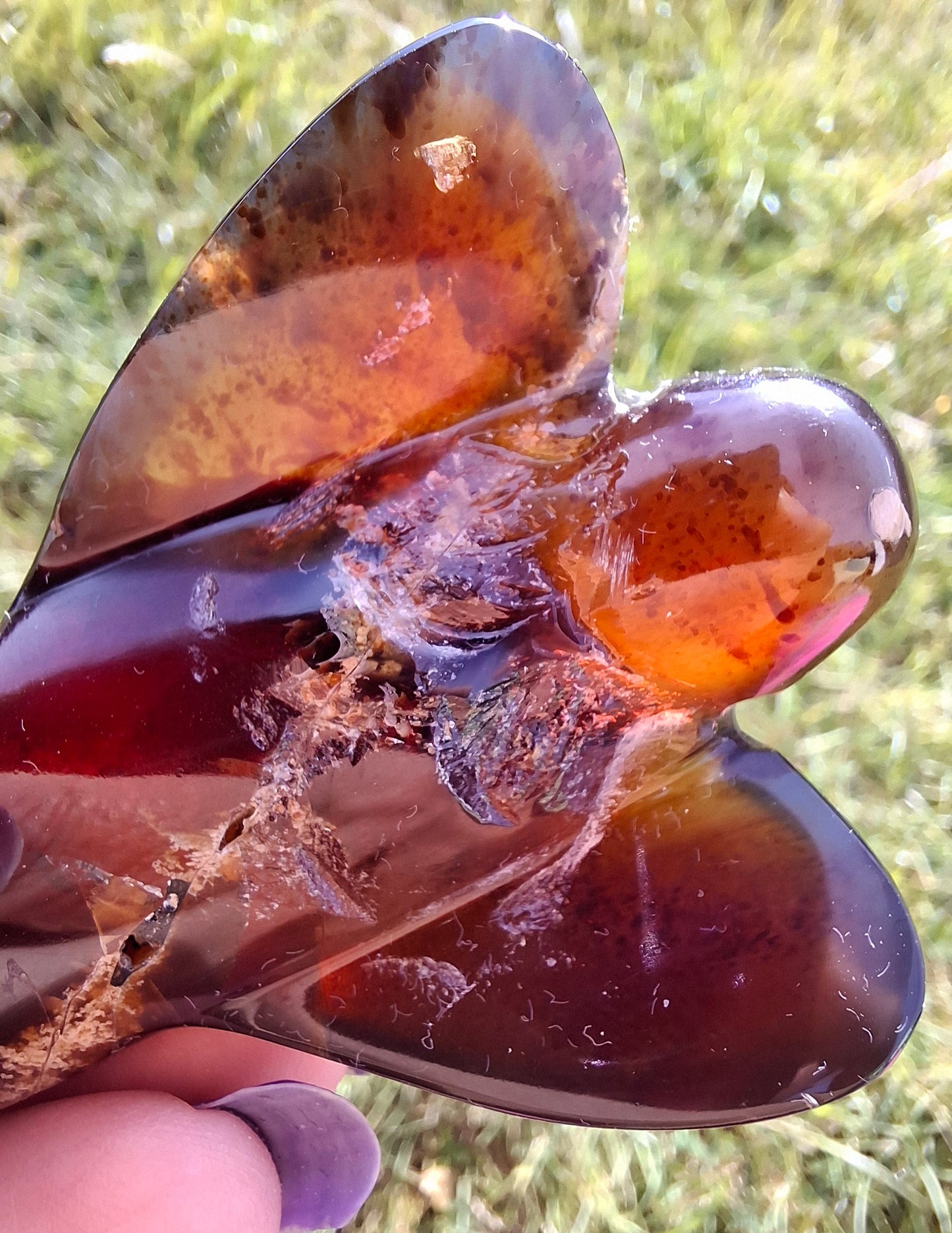 Red Amber Angel, 26.36g, carving, Fossil (Ref: AA1)