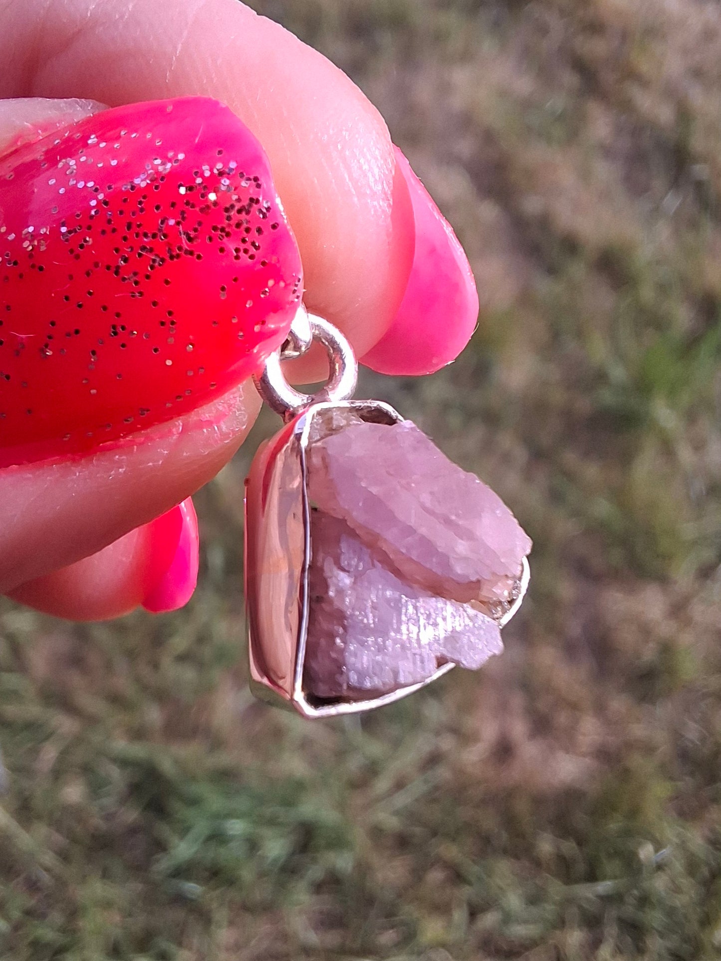 Pink Tourmaline Pendant, 925 Silver, Crystal (Ref: PT74)