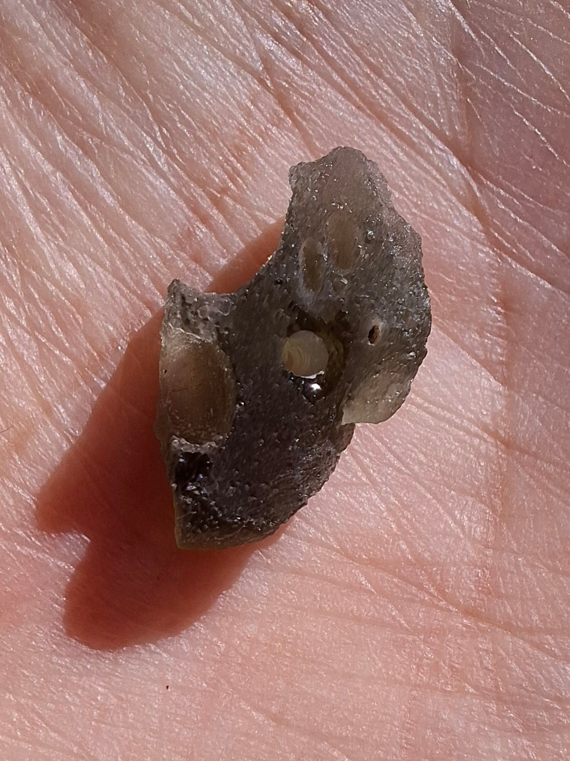 DRILLED, Moldavite Piece, 1.07g, Tektite (Ref: D17)